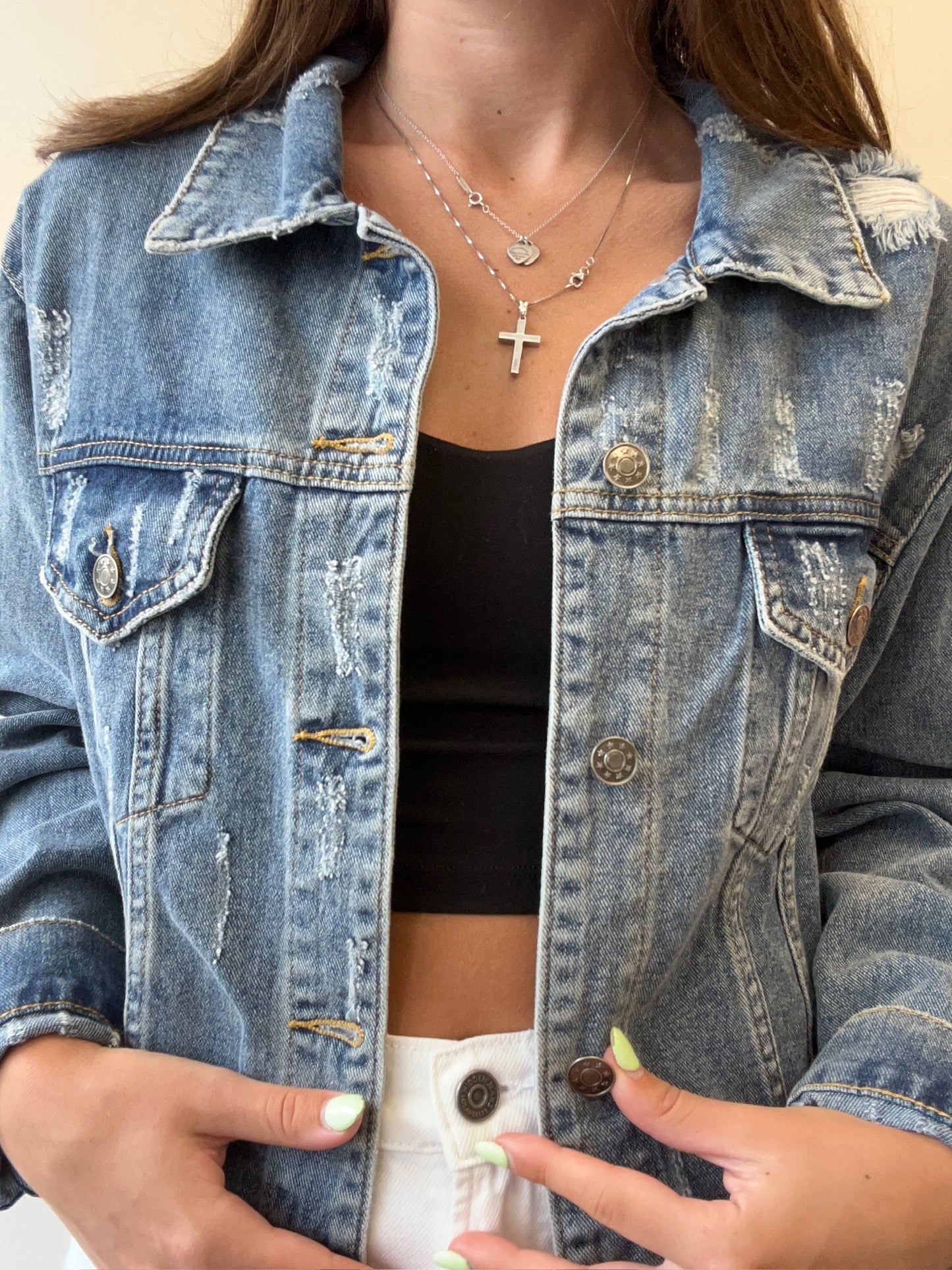 DISTRESSED DENIM JACKET