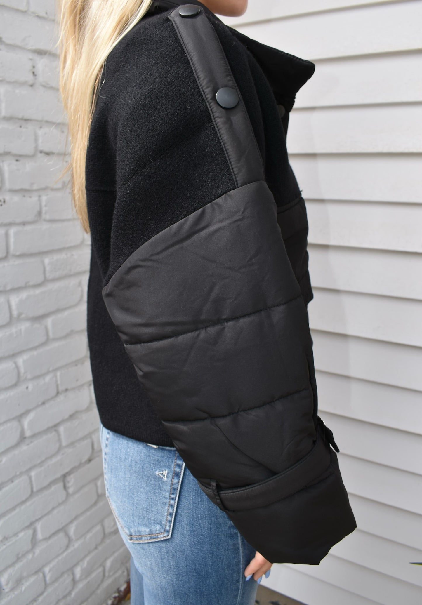 NORA FAUX FUR MIXED MEDIA JACKET