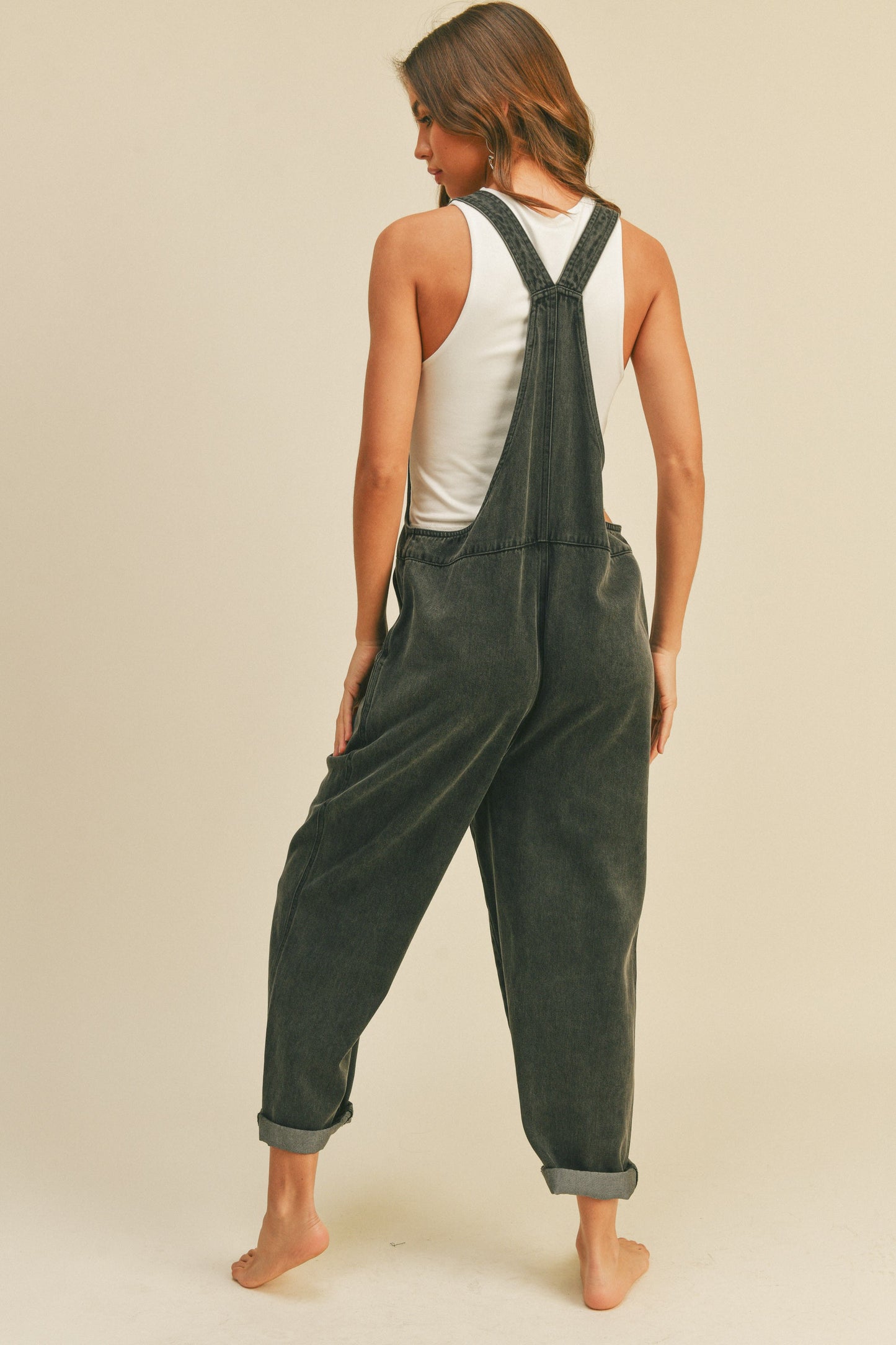 WASHED FABRIC OVERALLS