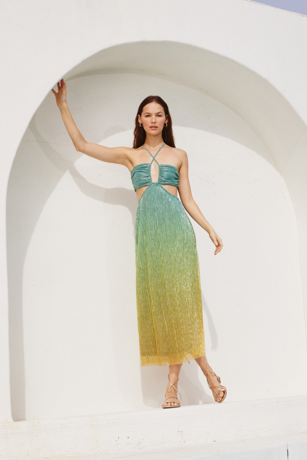 ATLANTIC GOLD MAXI DRESS