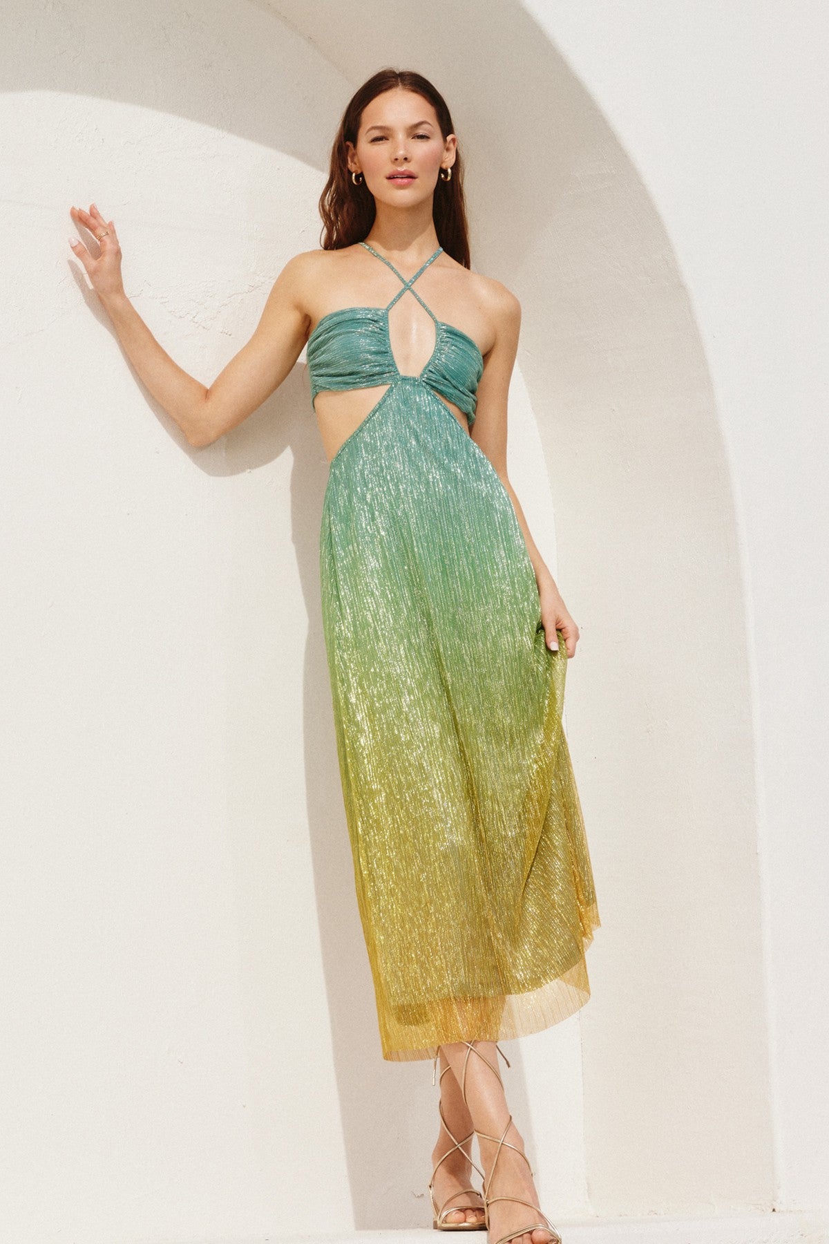ATLANTIC GOLD MAXI DRESS