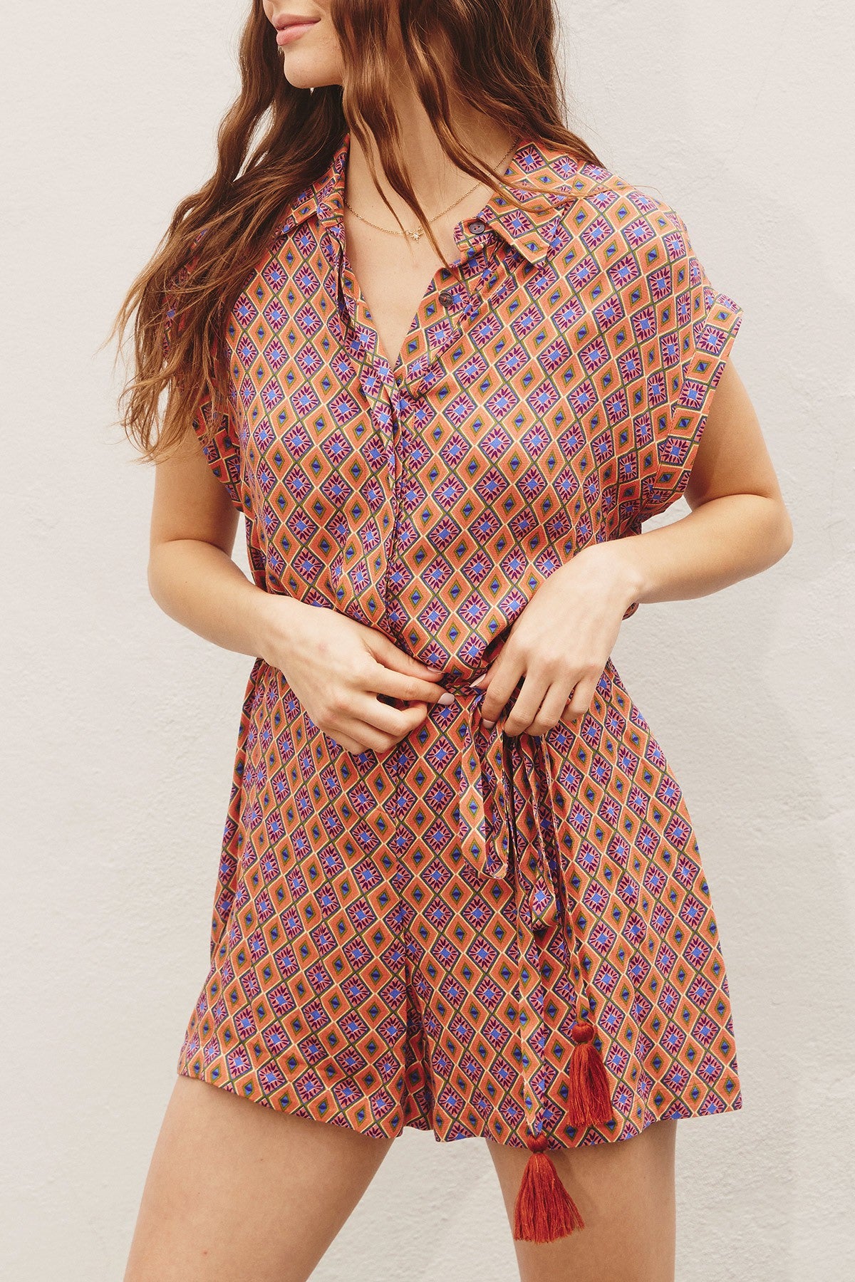 SUN DAZE BUTTON UP ROMPER