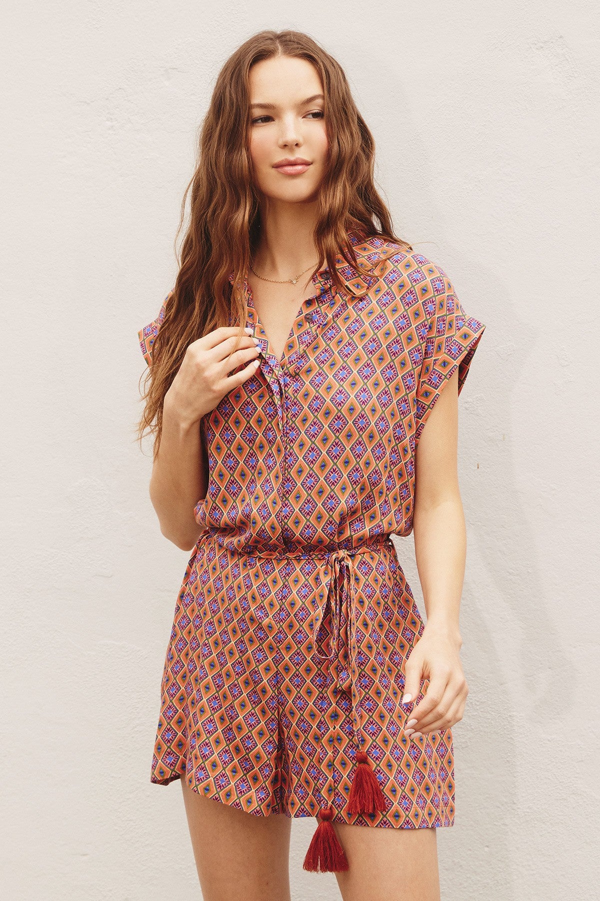 SUN DAZE BUTTON UP ROMPER