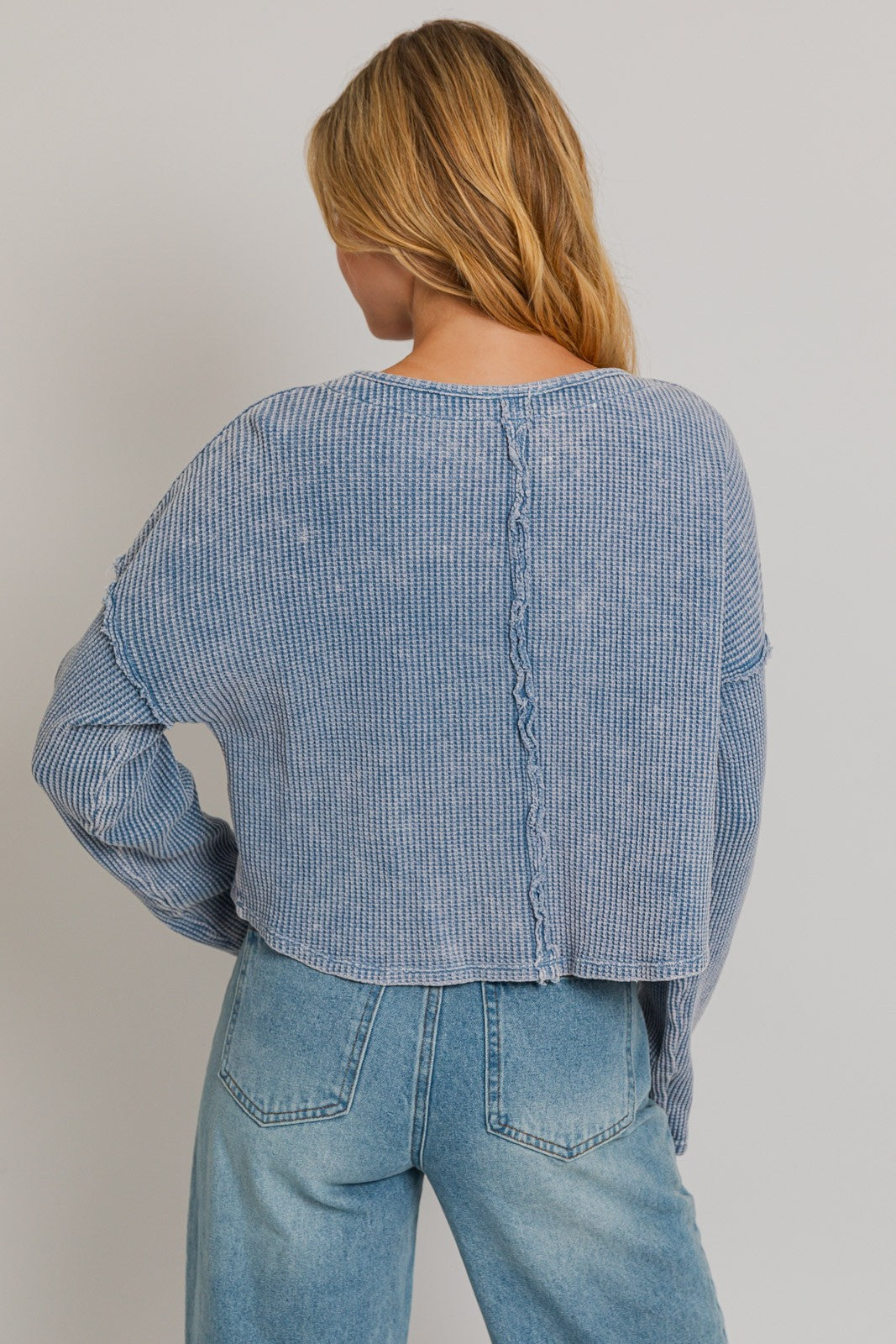 THERMAL WASHED PULLOVER TOP