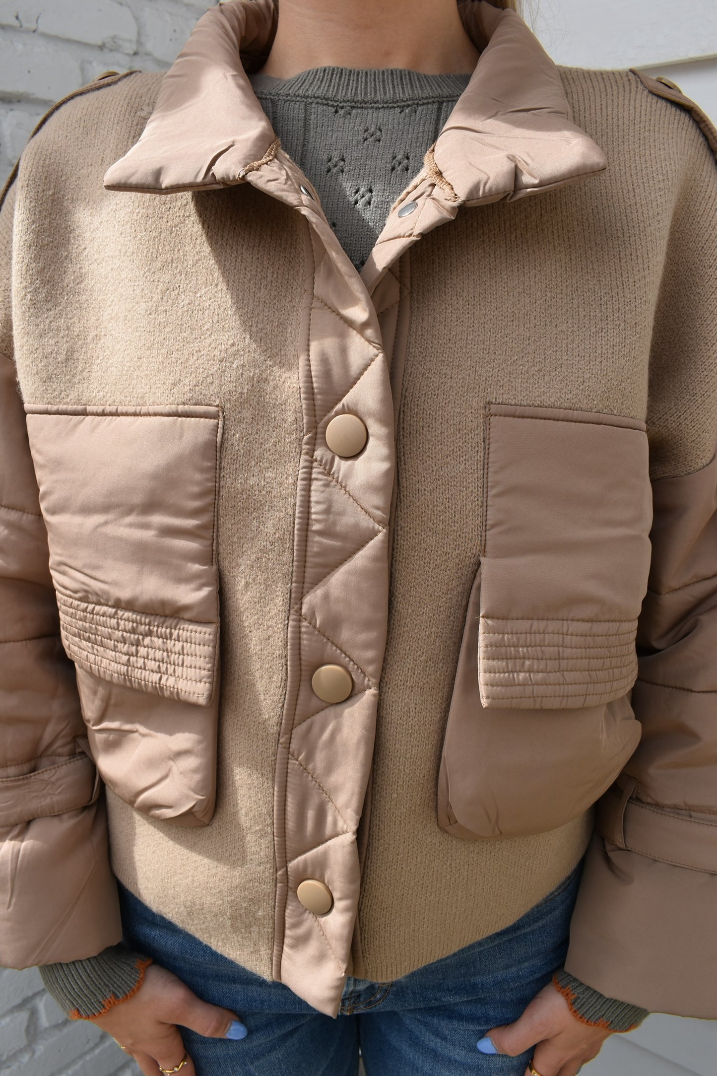 NORA FAUX FUR MIXED MEDIA JACKET