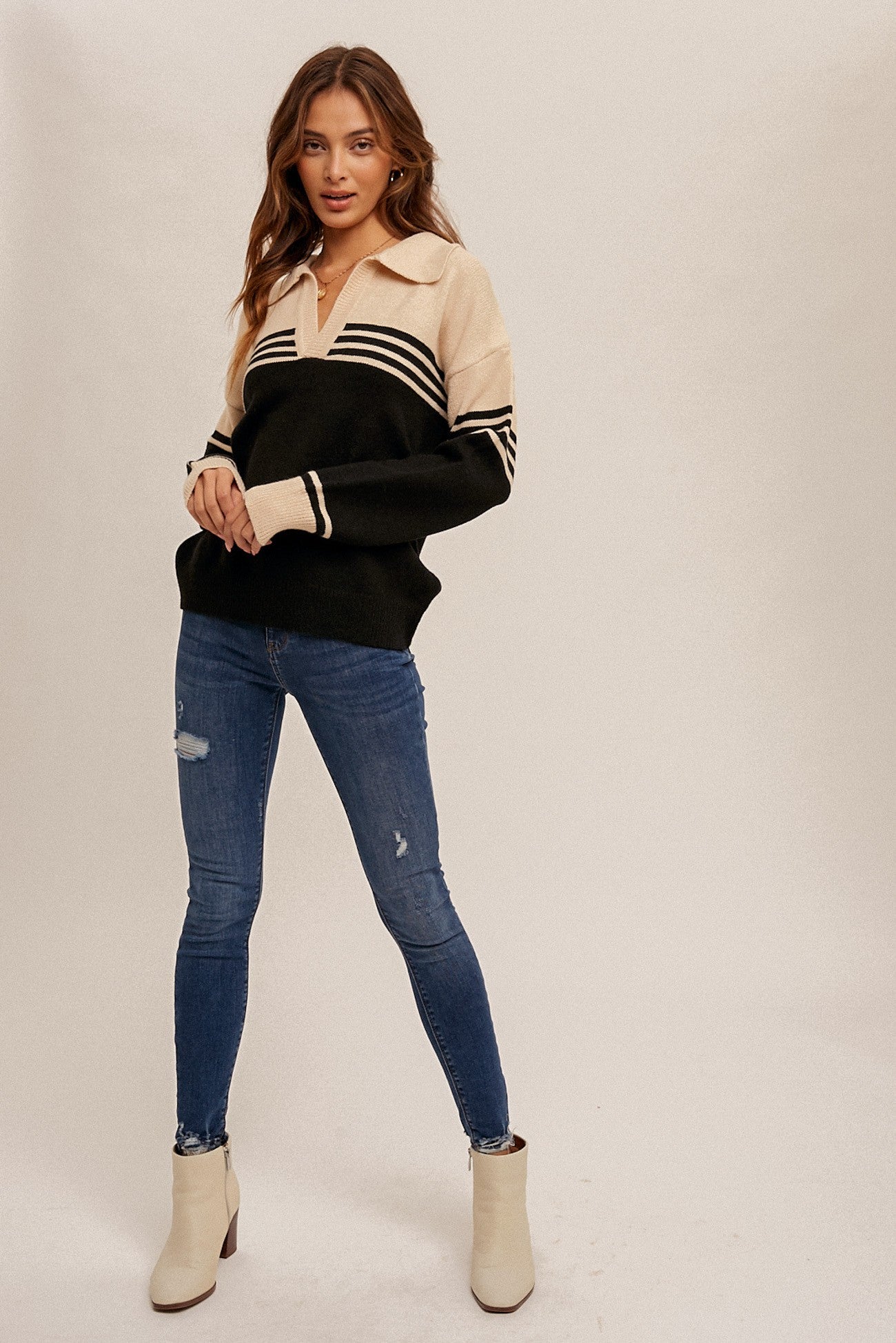 NAUTICAL COLLARED SWEATER