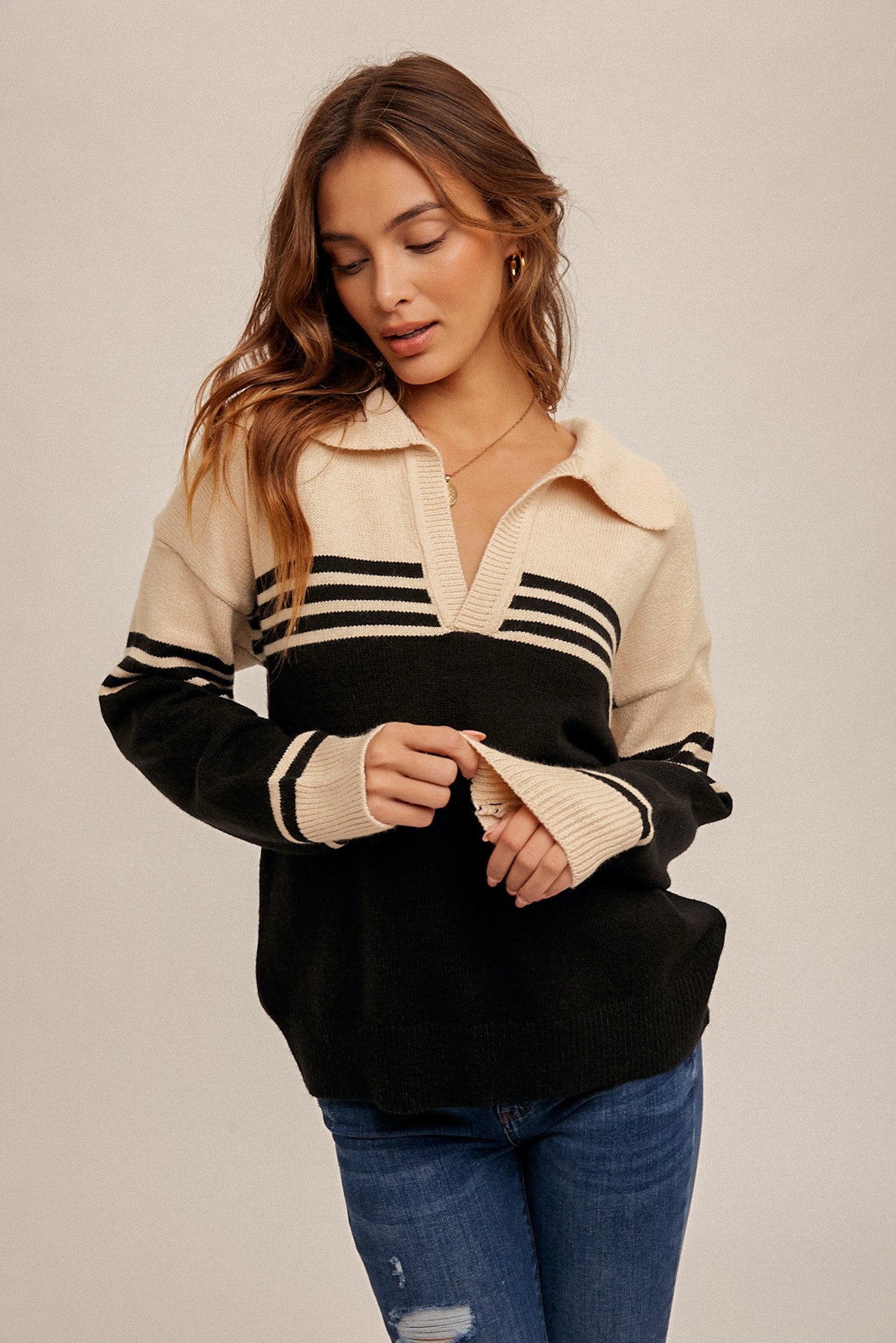 NAUTICAL COLLARED SWEATER