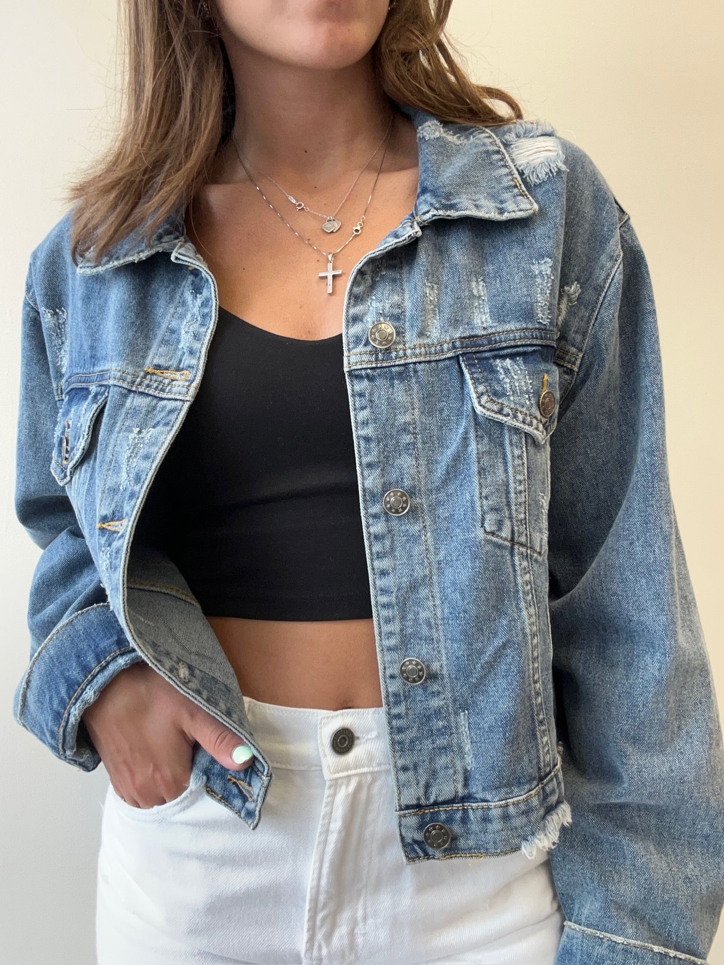 DISTRESSED DENIM JACKET