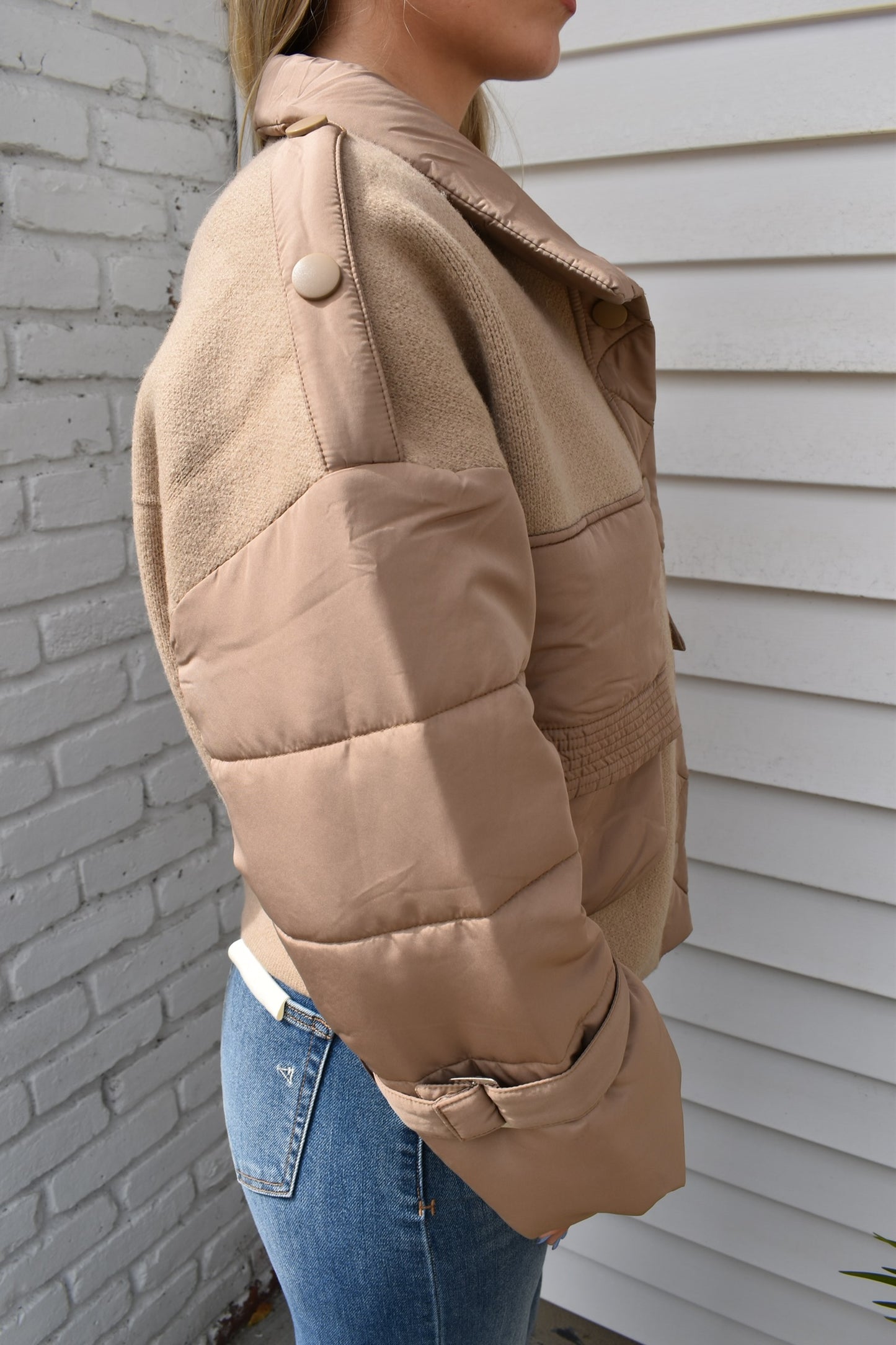 NORA FAUX FUR MIXED MEDIA JACKET