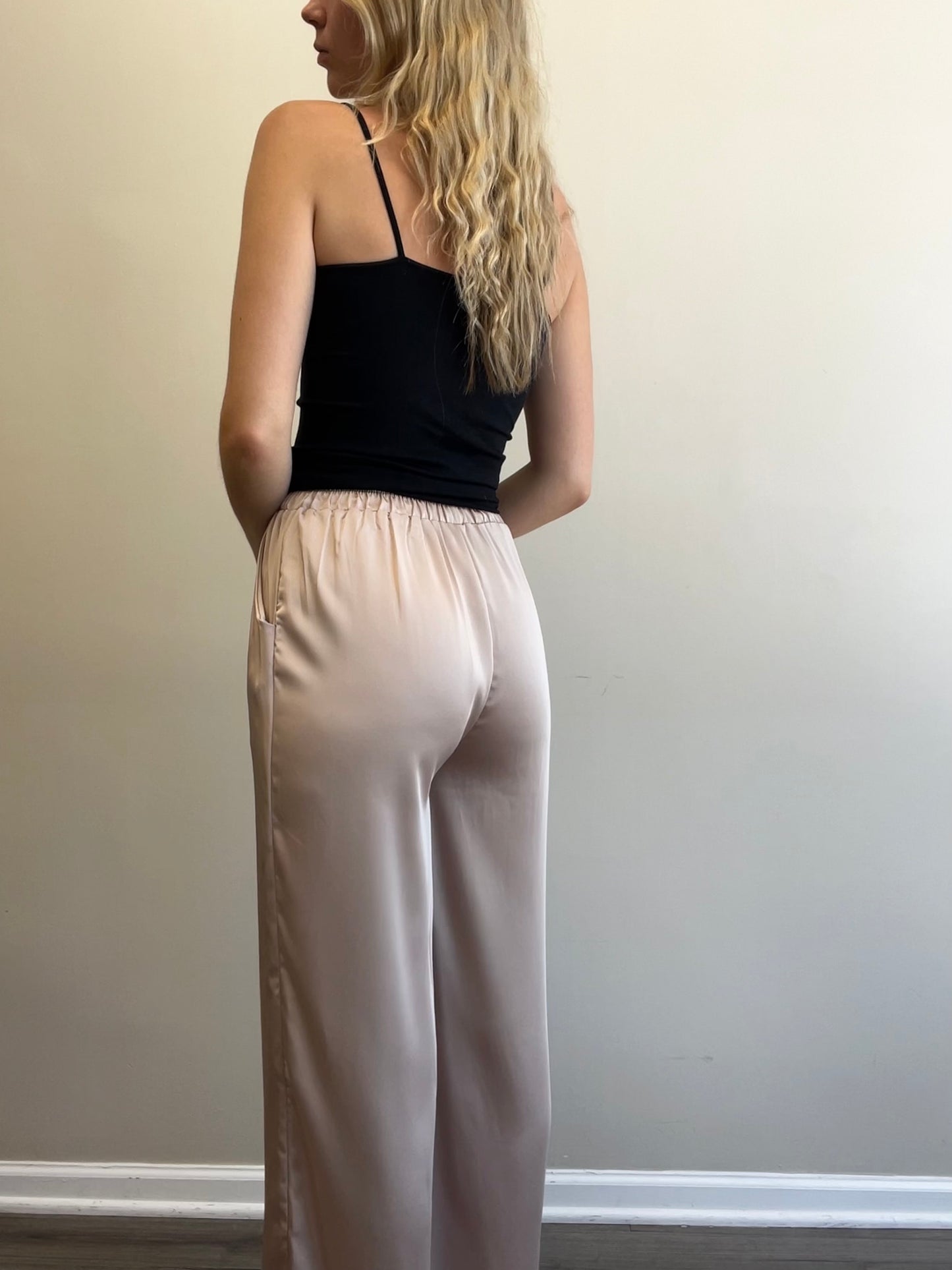 SATIN WIDE LEG PANTS