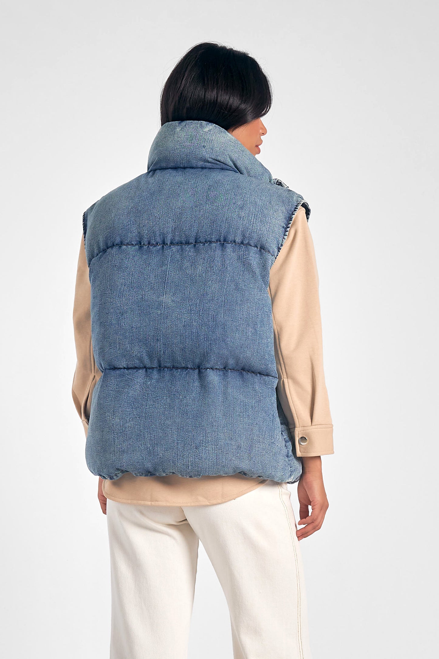 DENIM PUFFER VEST