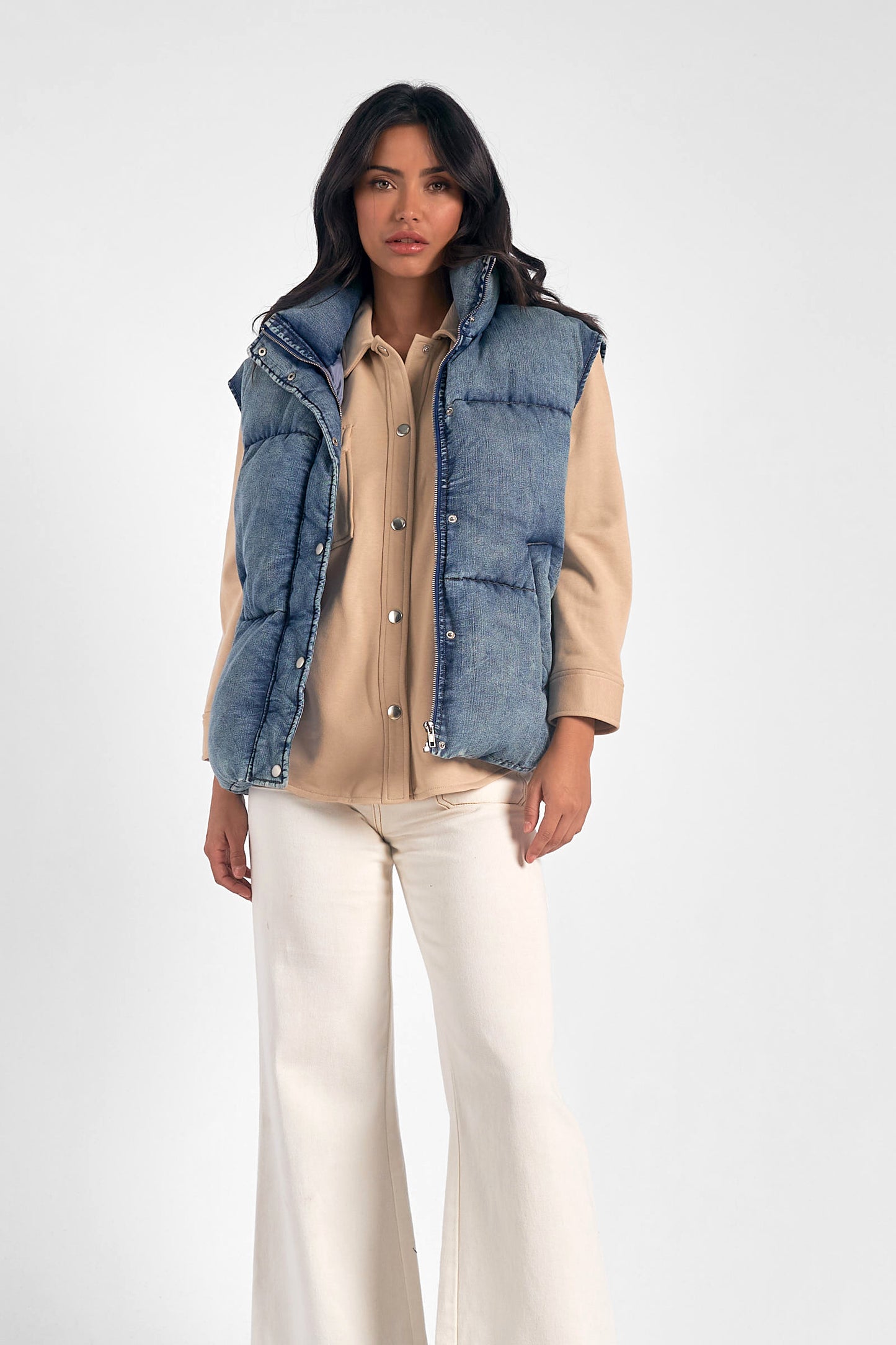 DENIM PUFFER VEST