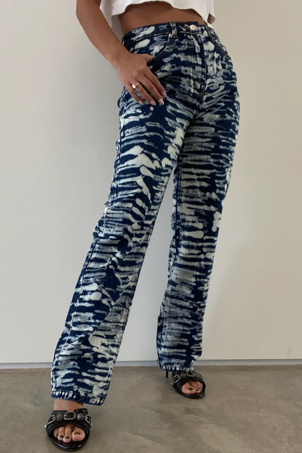 PRINTED ZEBRA DENIM