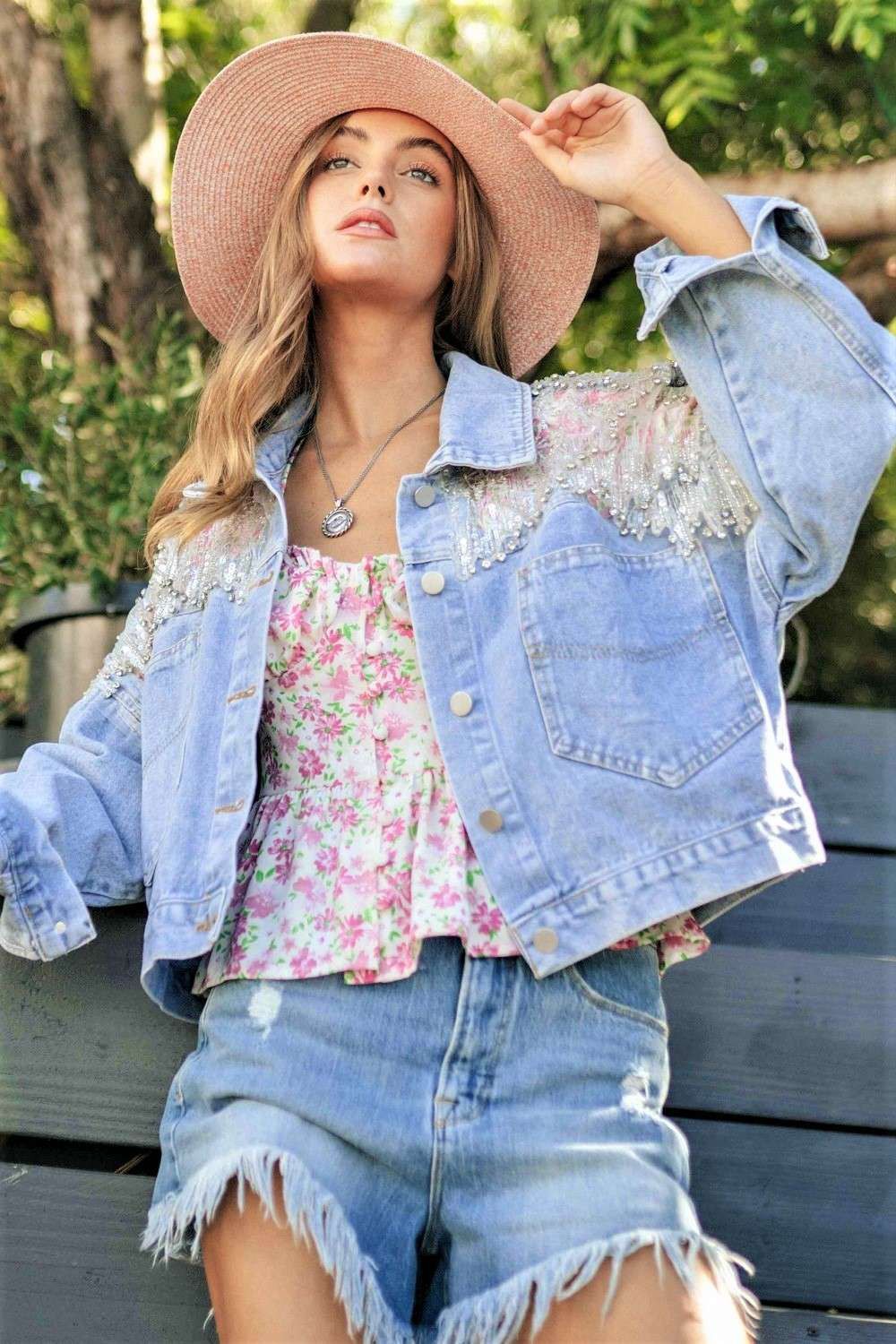RHINESTONE DENIM JACKET