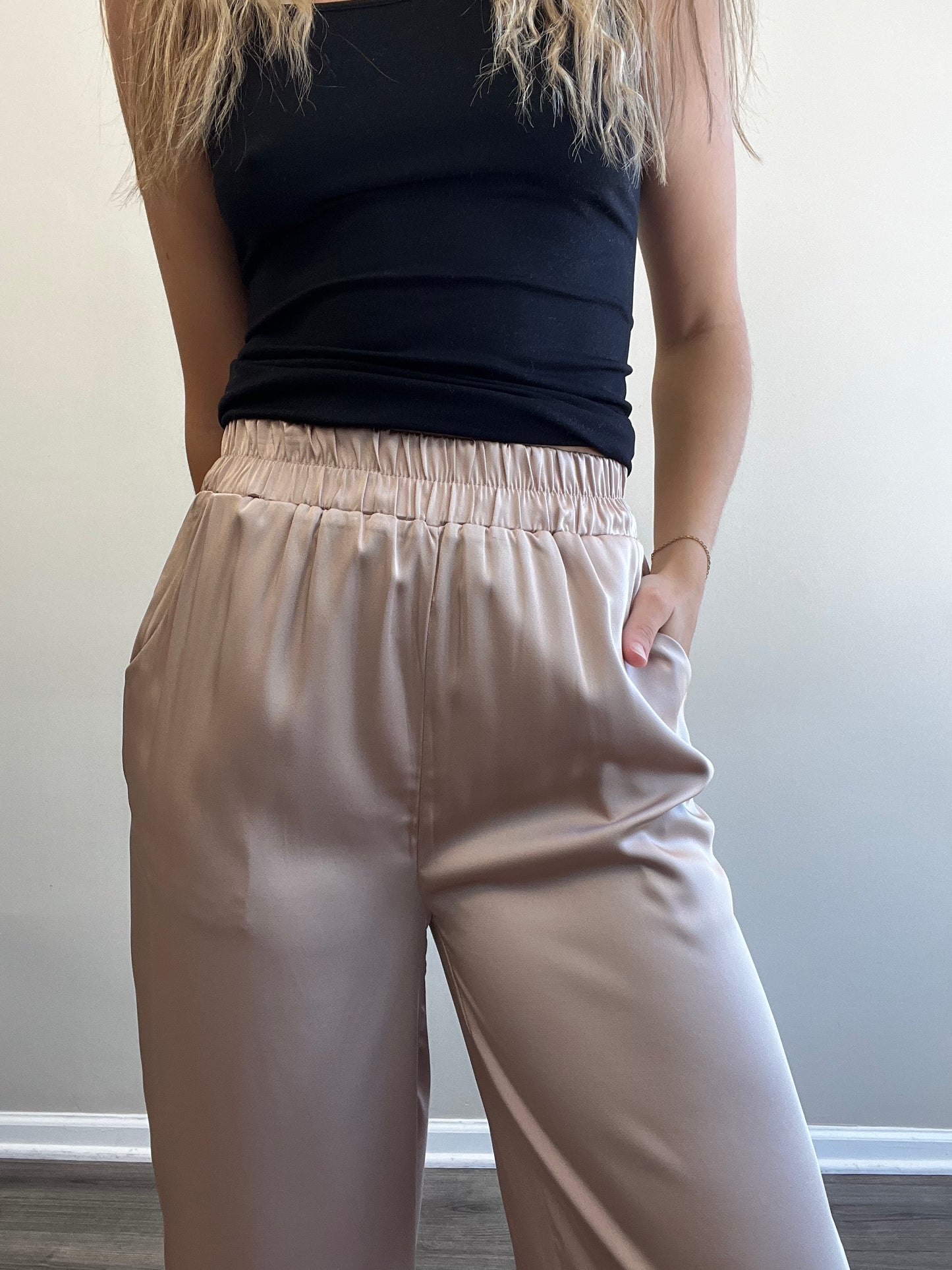 SATIN WIDE LEG PANTS