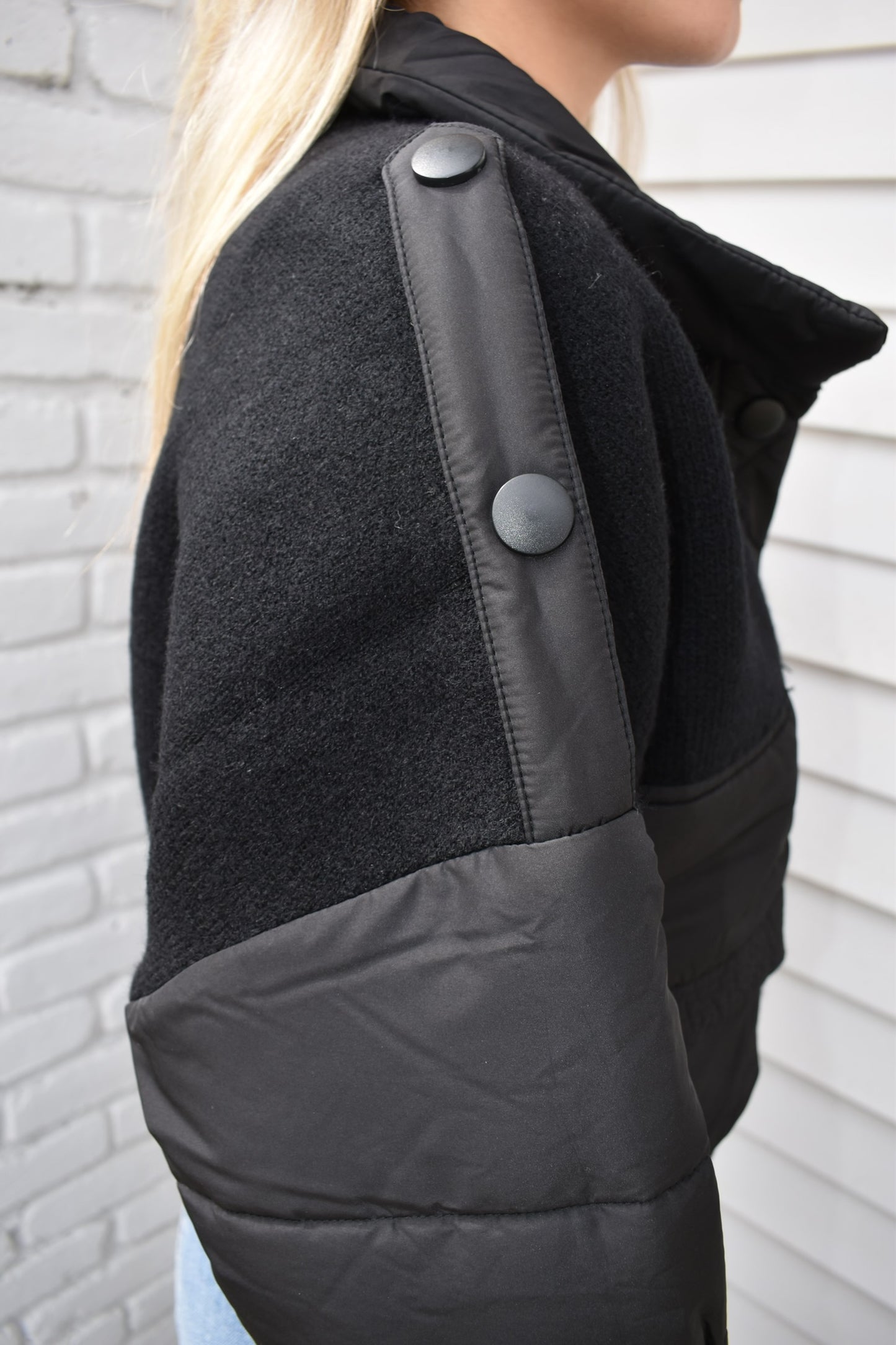 NORA FAUX FUR MIXED MEDIA JACKET