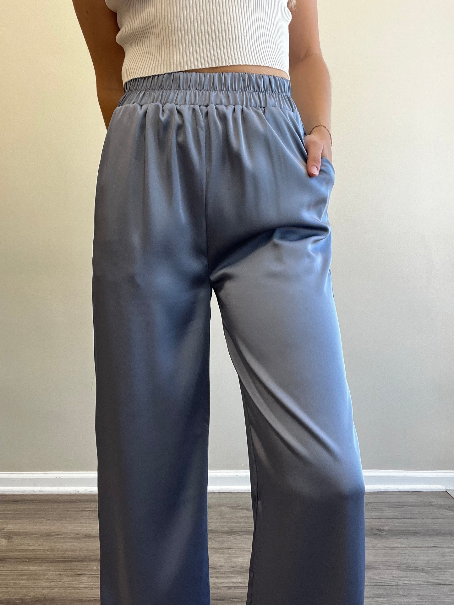 SATIN WIDE LEG PANTS