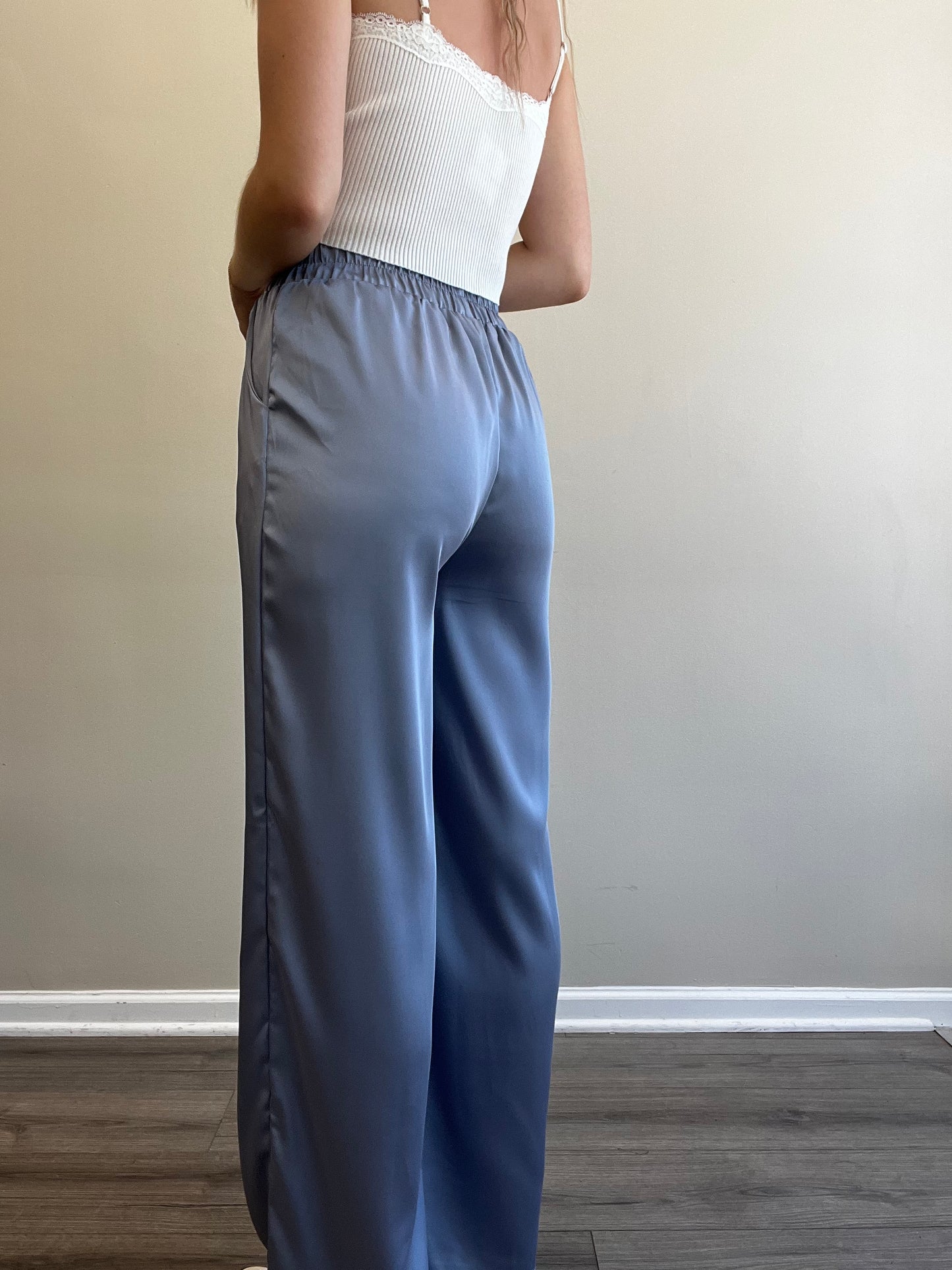 SATIN WIDE LEG PANTS
