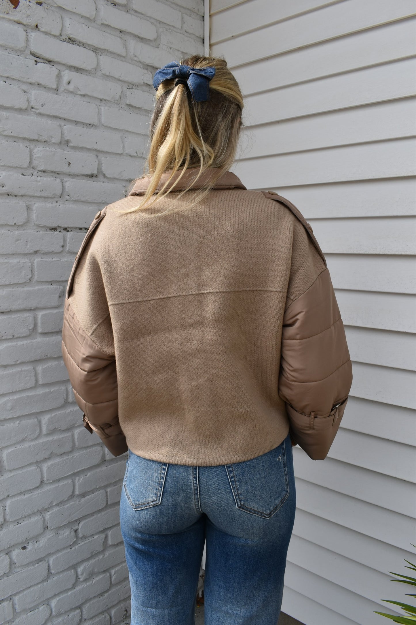 NORA FAUX FUR MIXED MEDIA JACKET