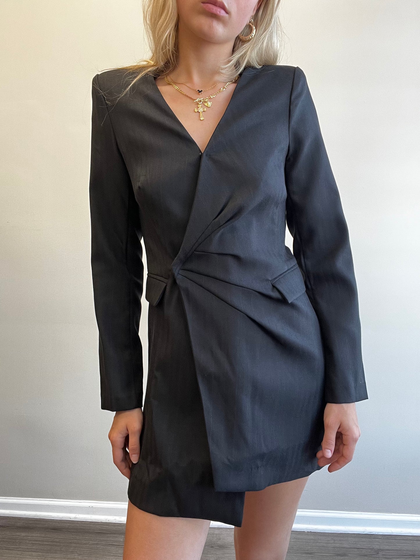 HERRINGBONE BLAZER DRESS
