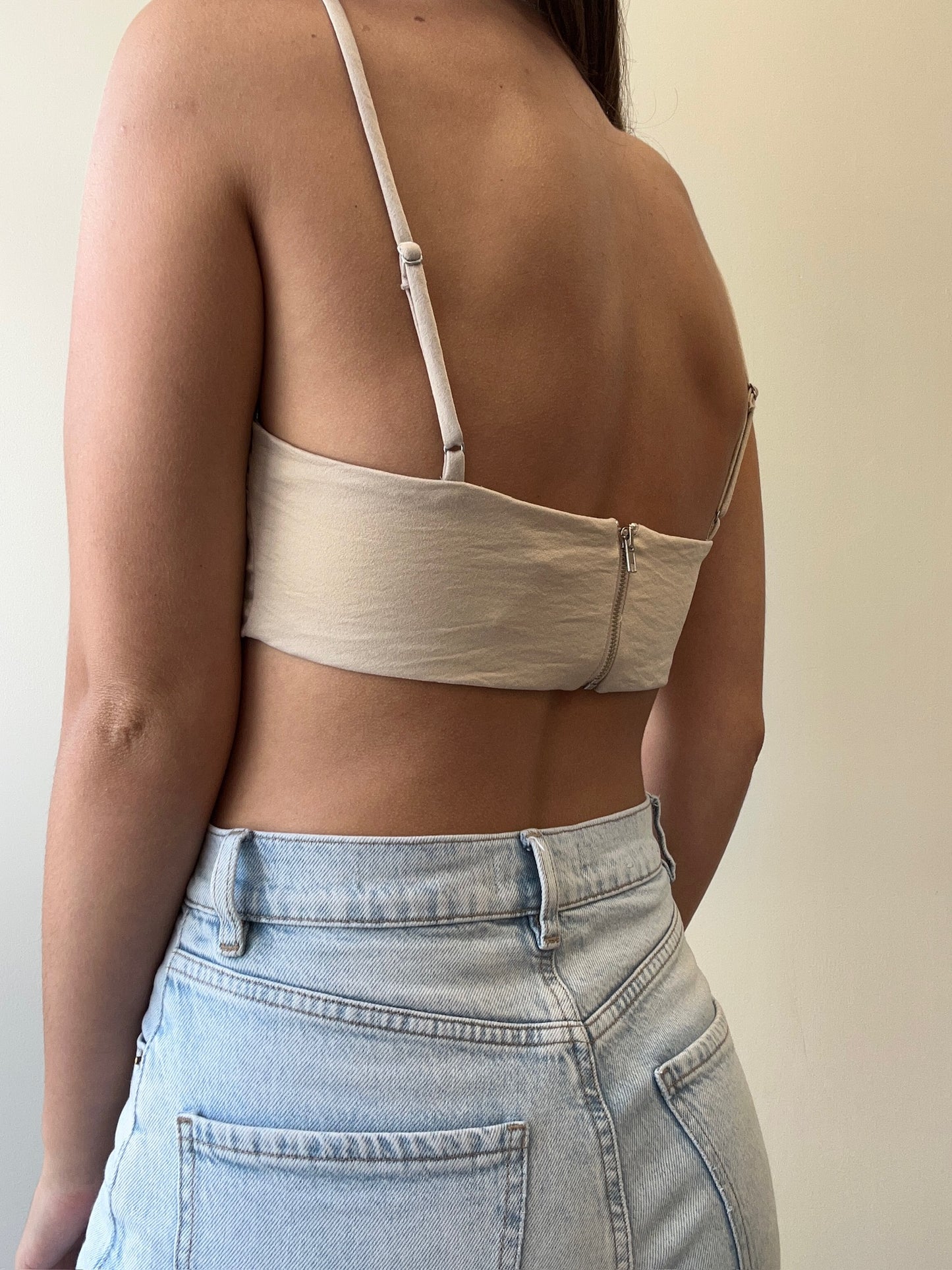 CROPPED SILK CROPPED CAMI