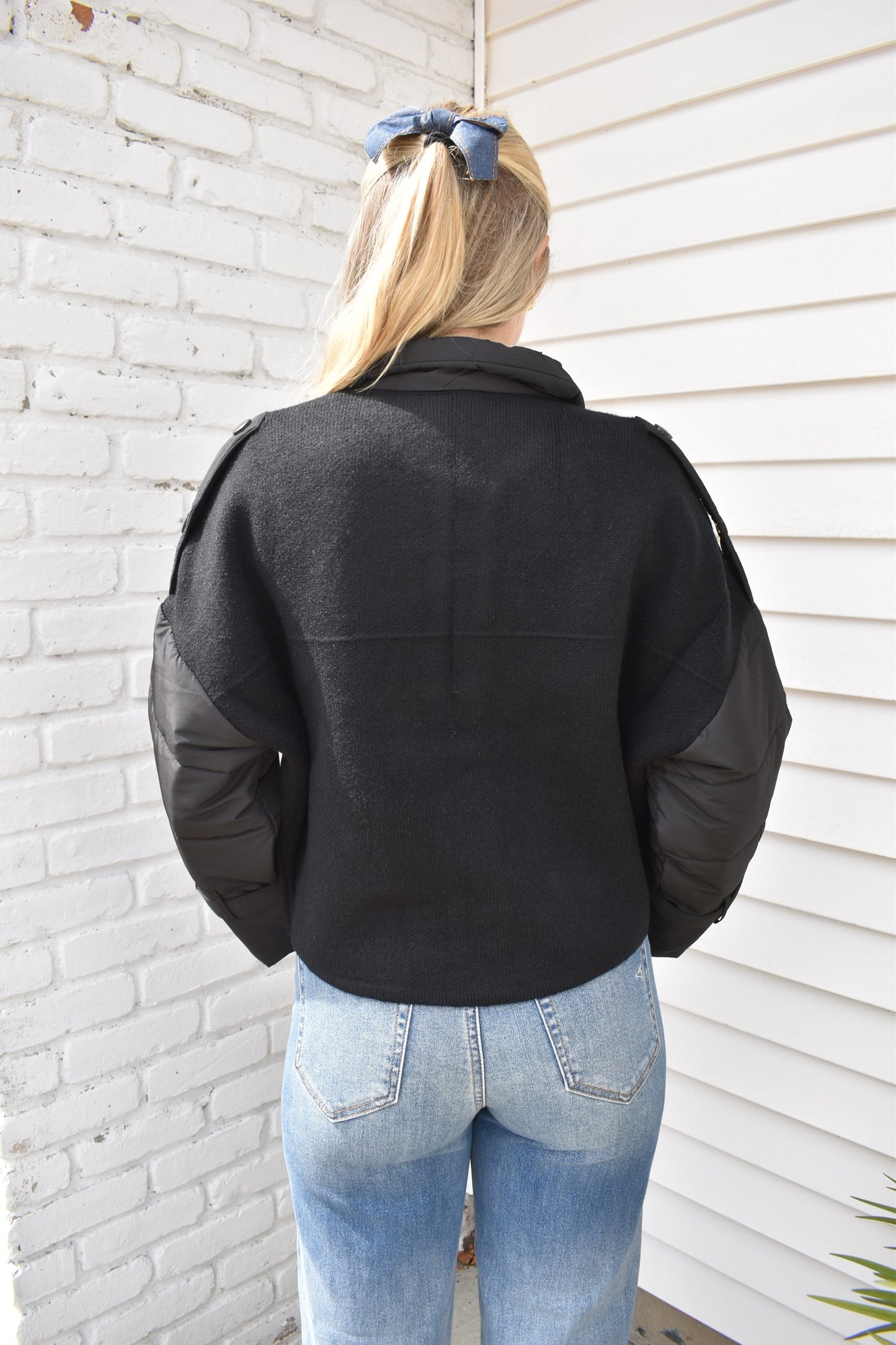 NORA FAUX FUR MIXED MEDIA JACKET