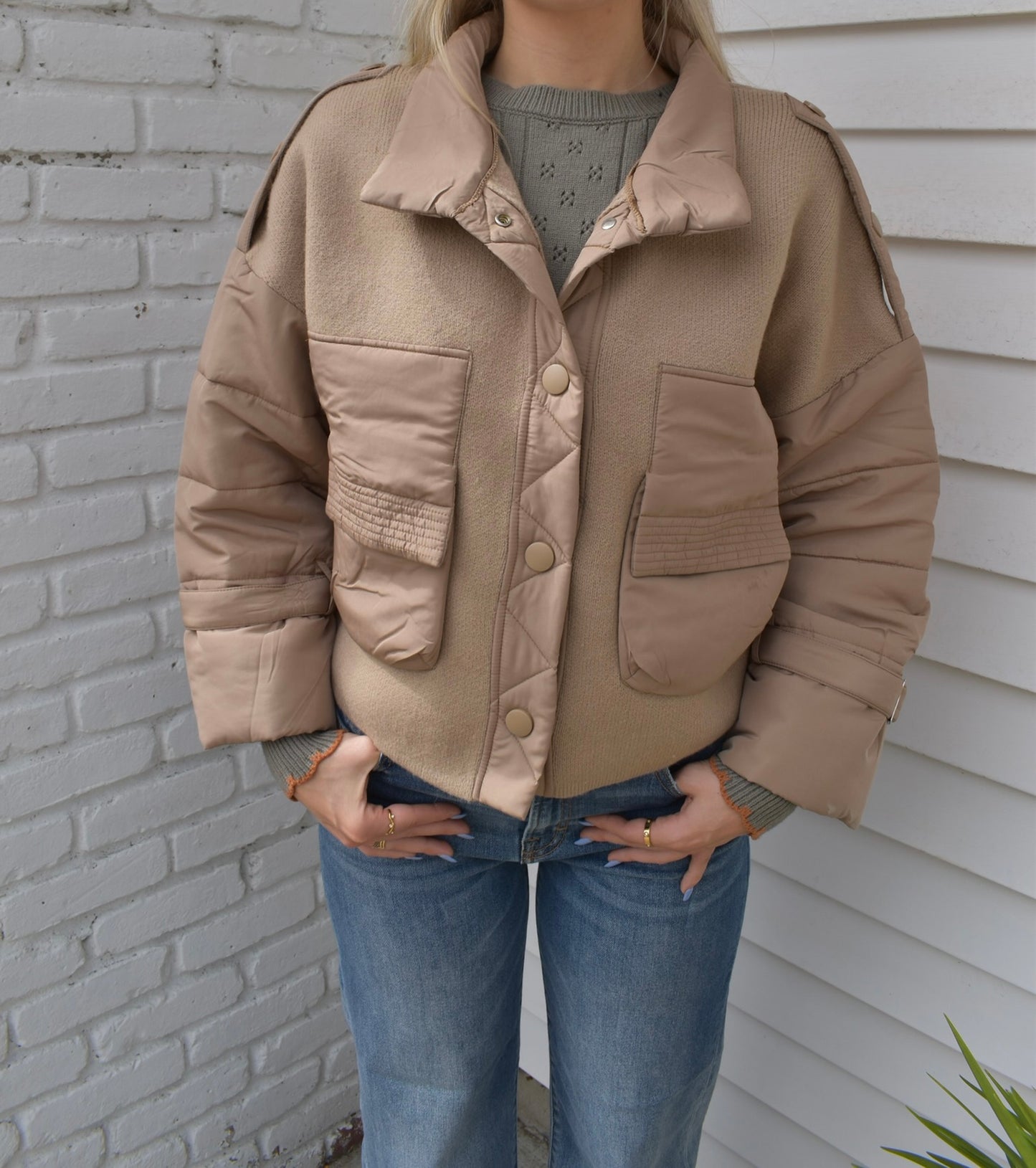 NORA FAUX FUR MIXED MEDIA JACKET