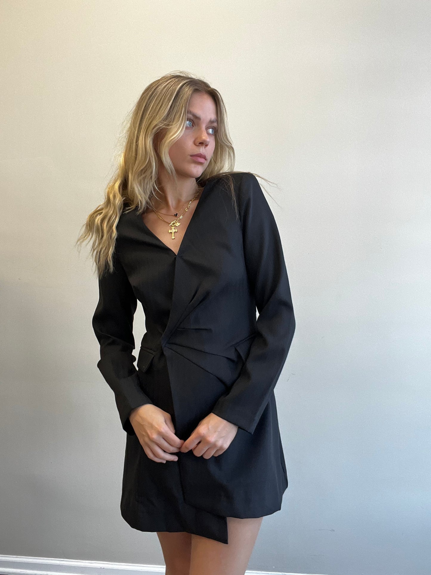 HERRINGBONE BLAZER DRESS