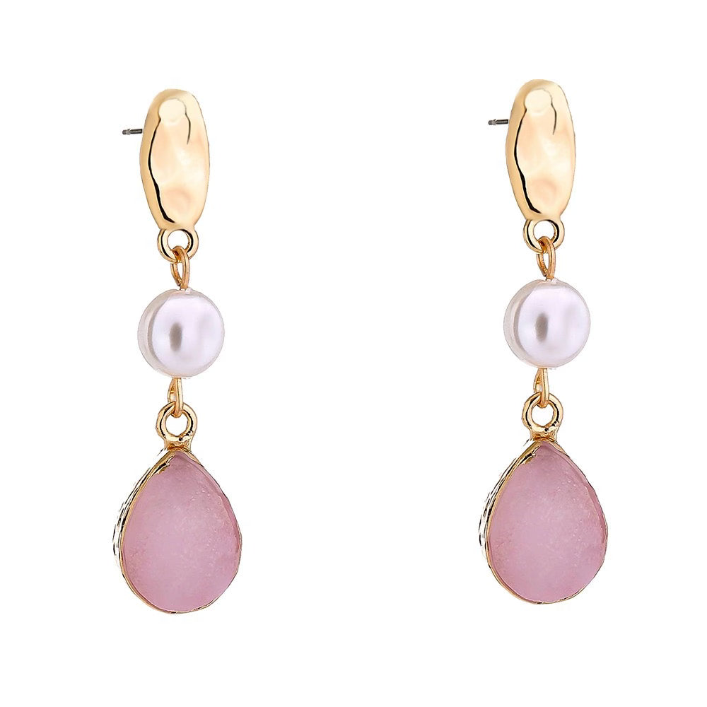 PINK STONE EARRINGS