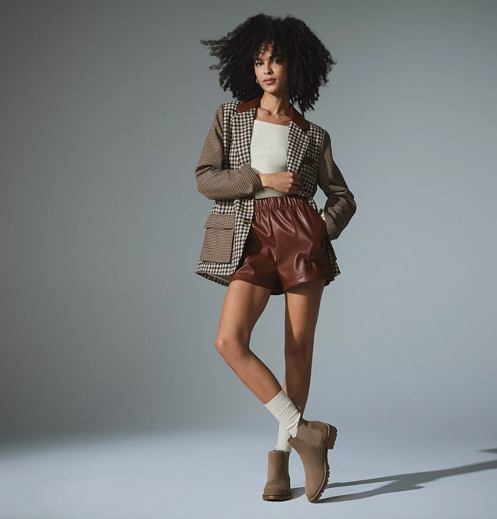 FAUX THE RECORD FAUX LEATHER SHORTS
