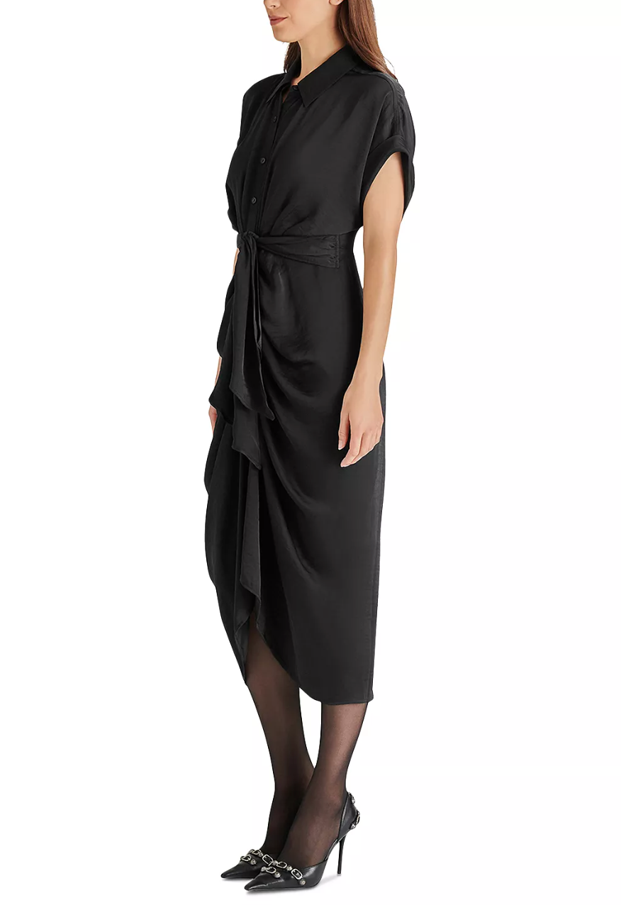 TORI KNIT TIE WAIST MIDI DRESS