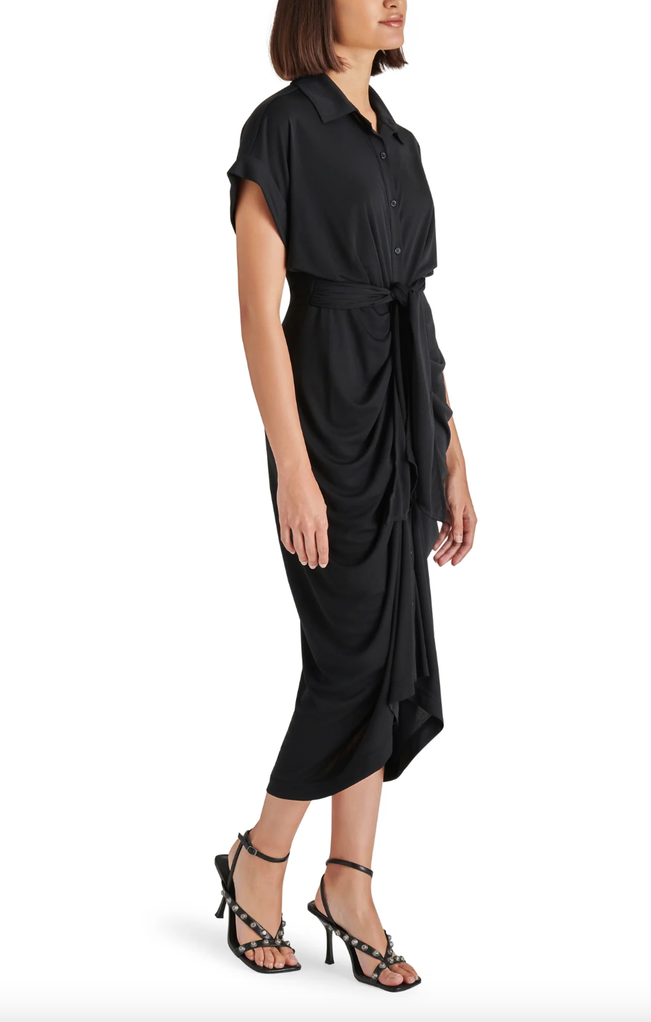 TORI KNIT TIE WAIST MIDI DRESS