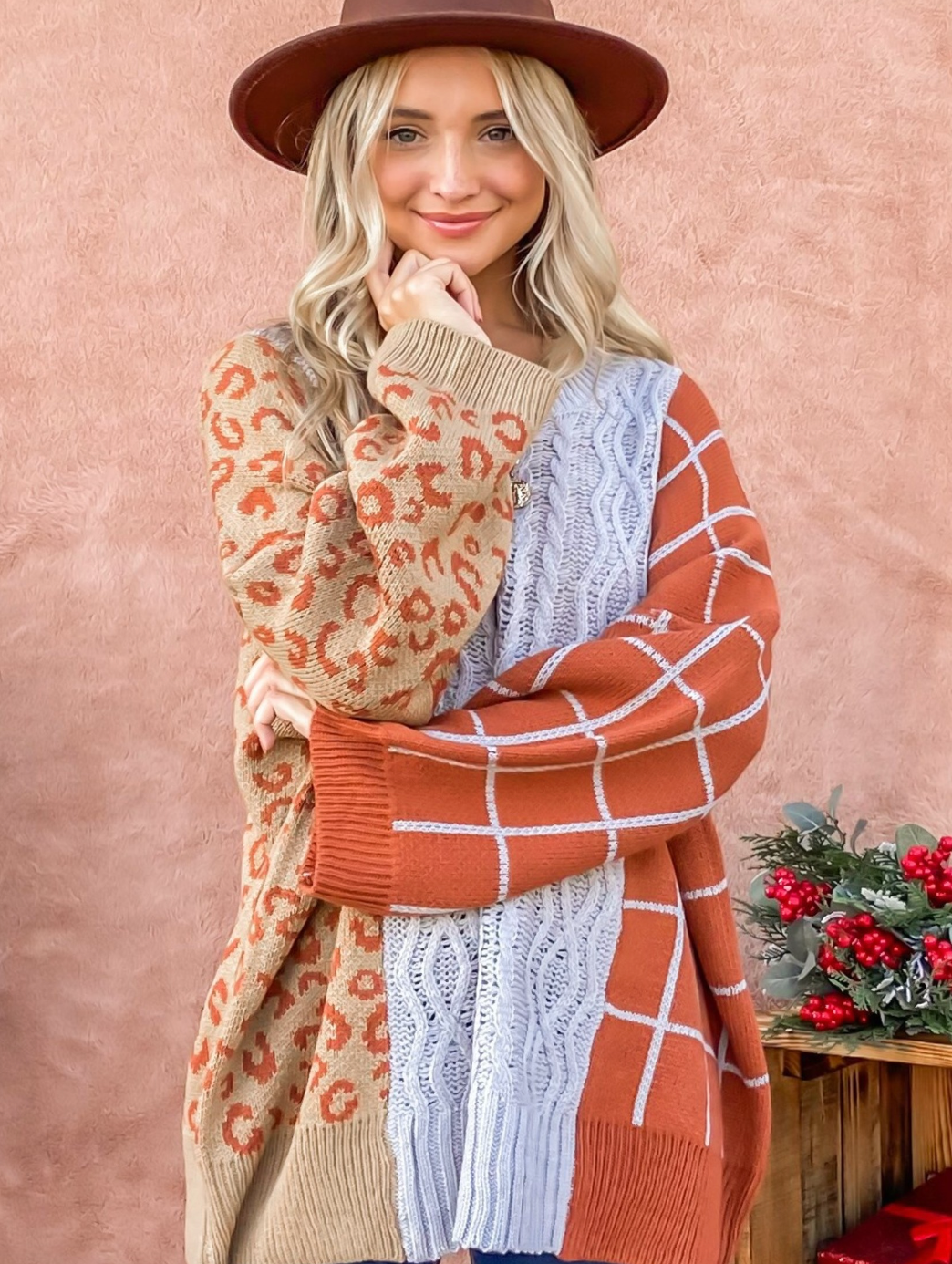 LEOPARD BLOCK SWEATER