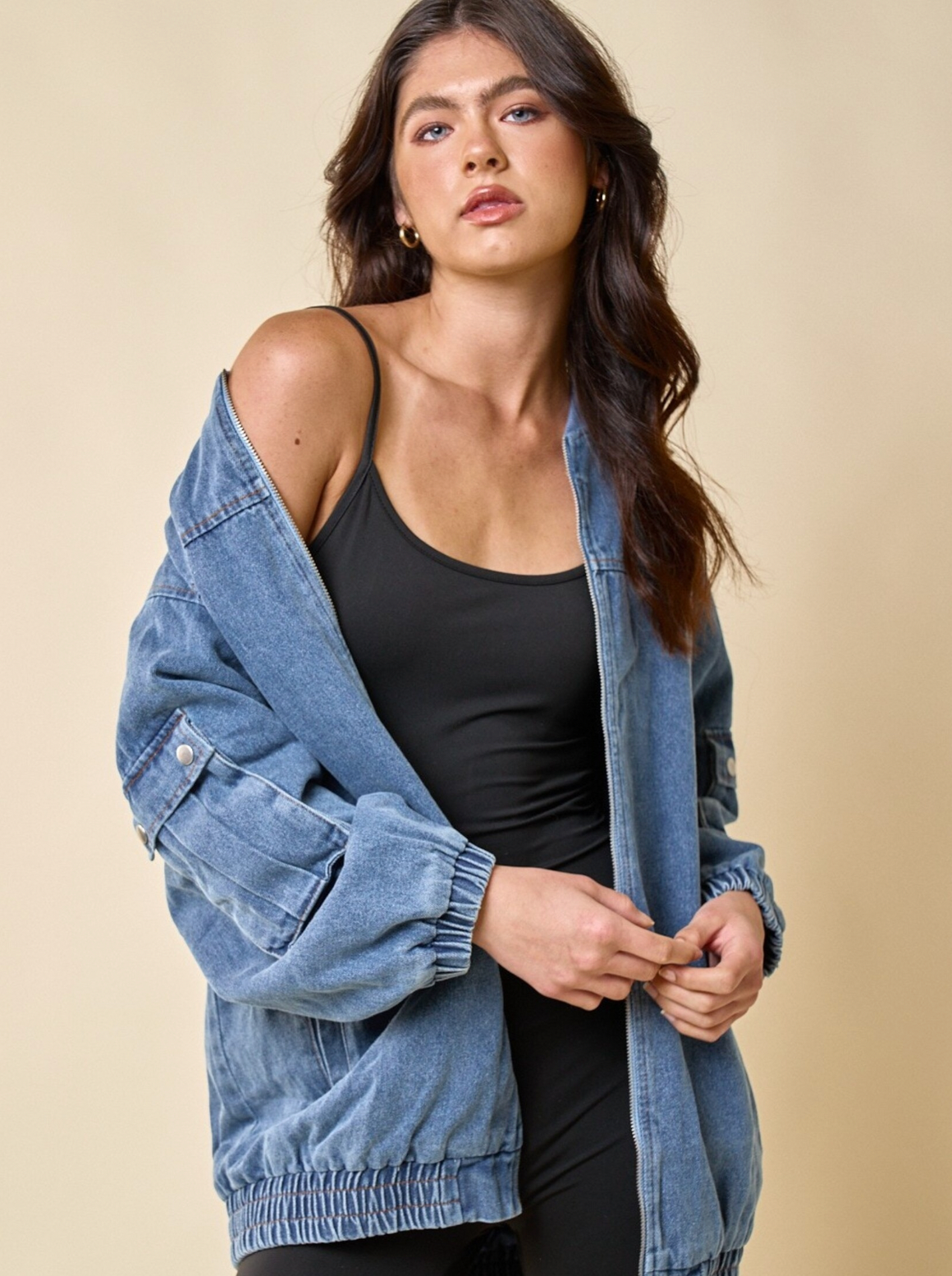 CARGO DENIM OVERSIZED JACKET