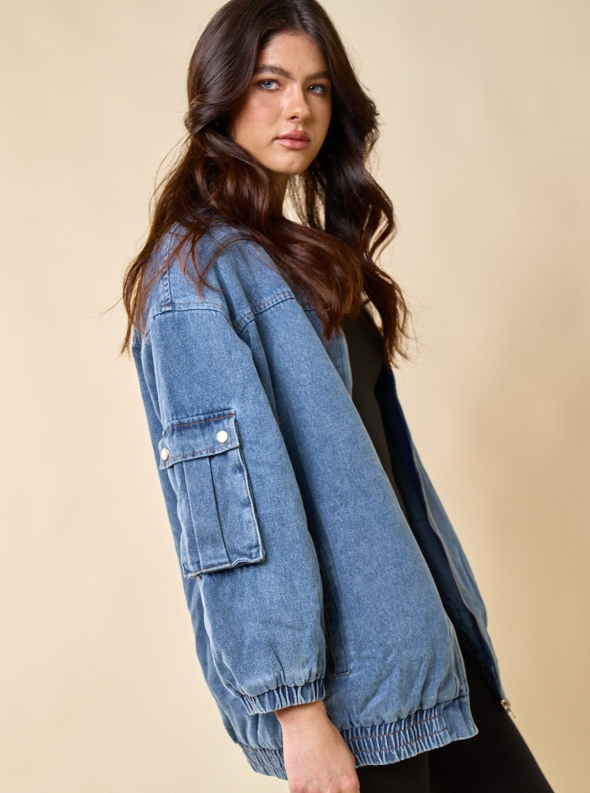 CARGO DENIM OVERSIZED JACKET