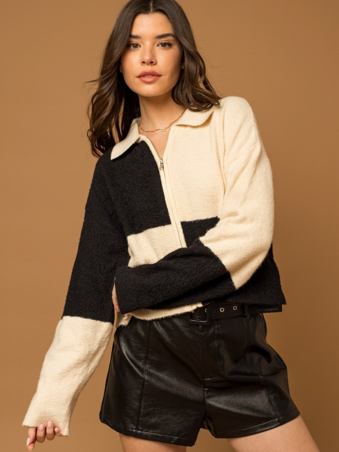 COLOR BLOCK ZIP UP