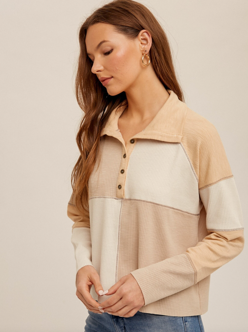 BOXY POLO COLLAR TOP