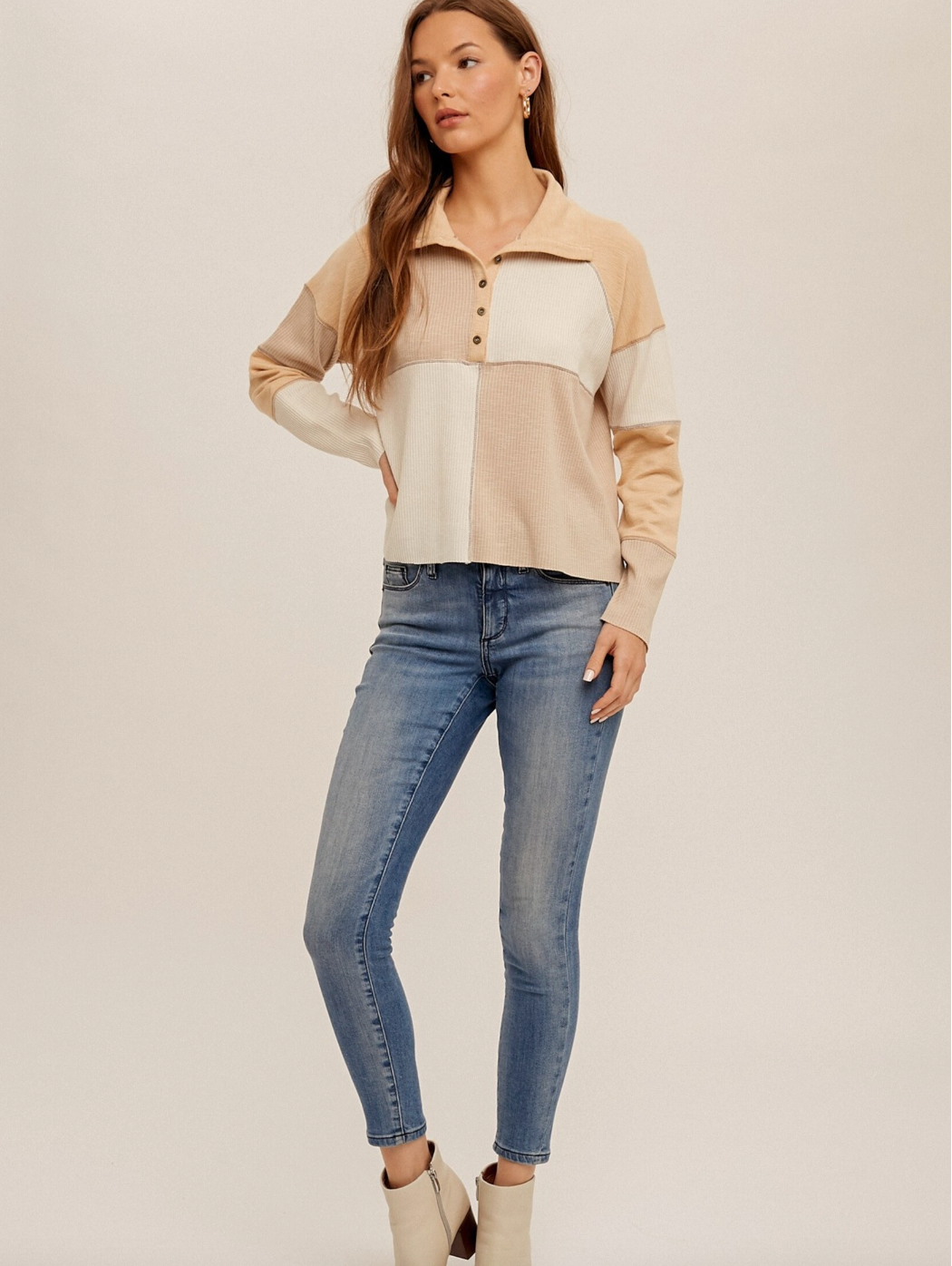 BOXY POLO COLLAR TOP