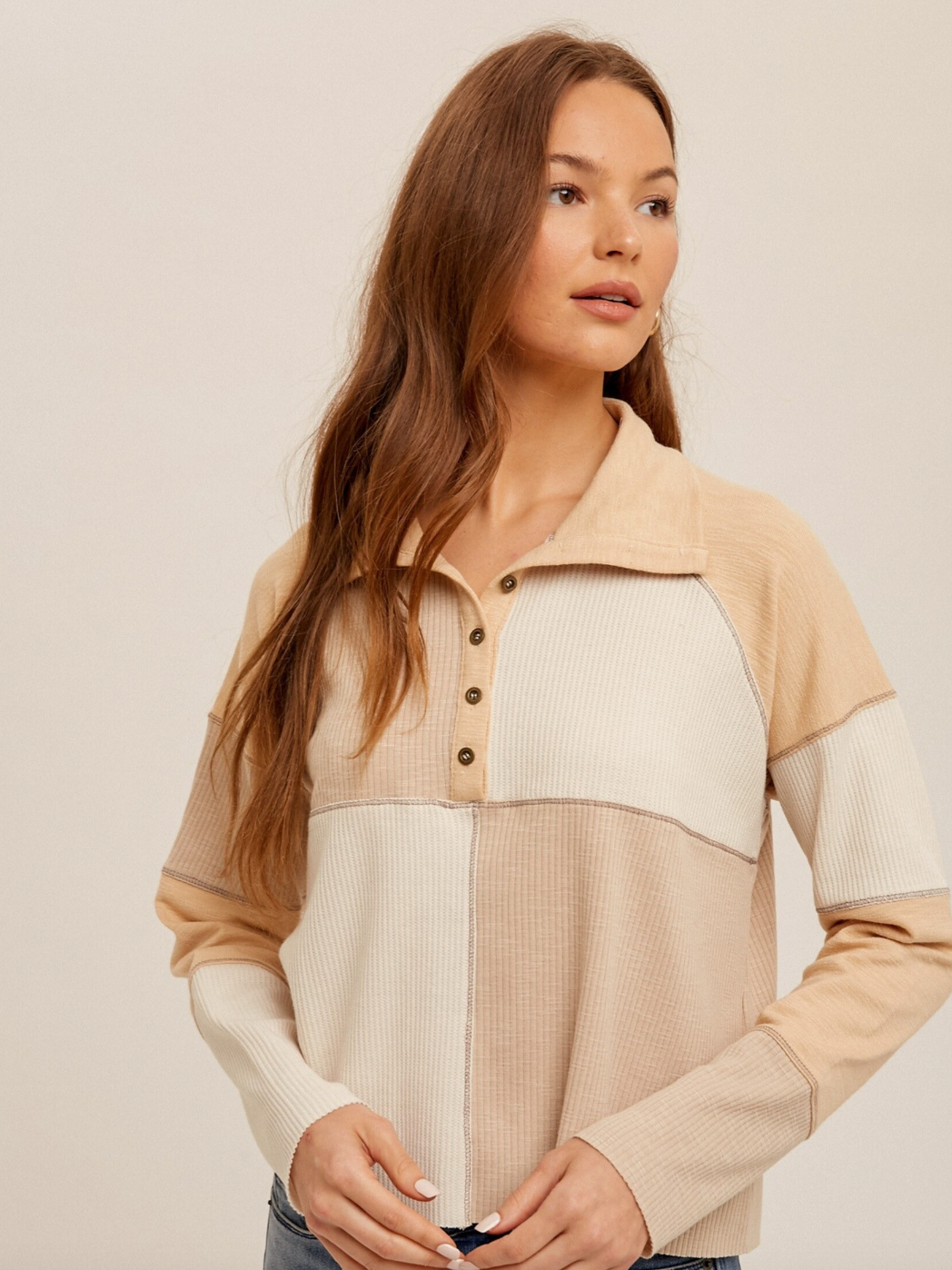 BOXY POLO COLLAR TOP