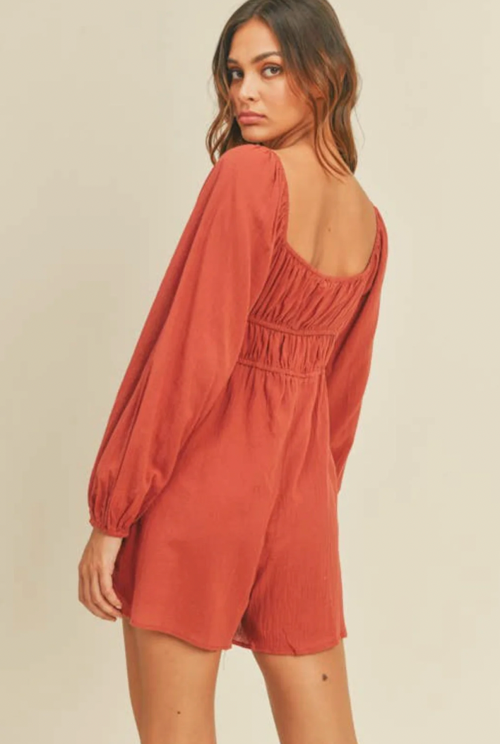 TRIPLE TIE FRONT ROMPER