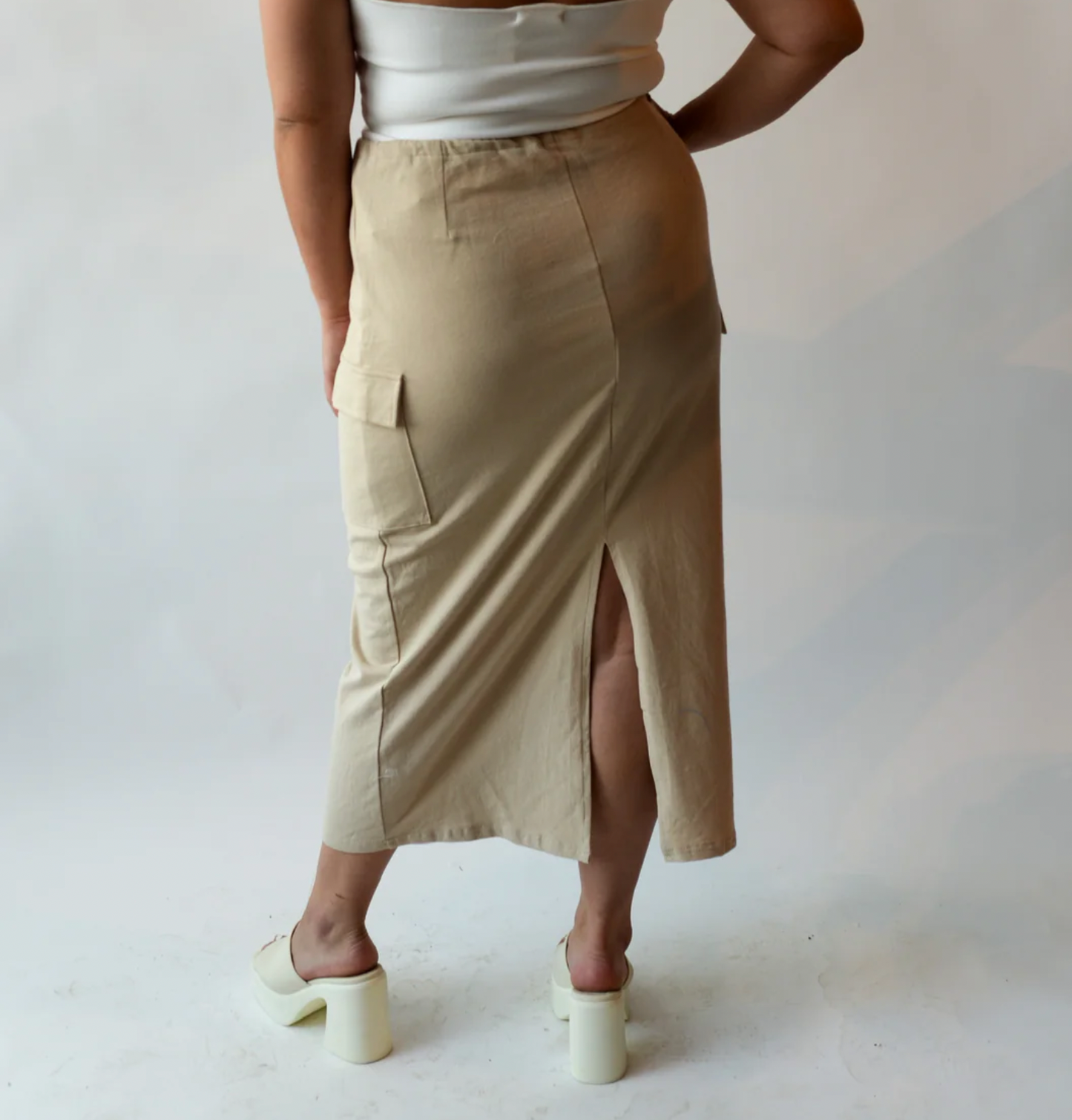 KNIT CARGO MAXI SKIRT