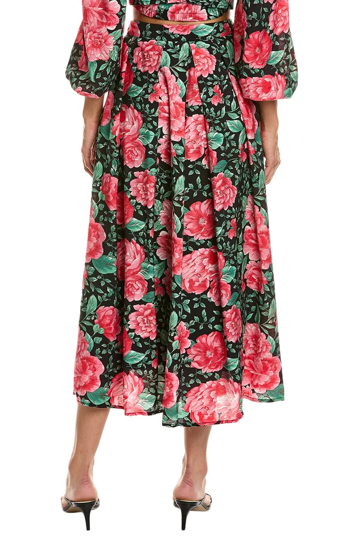 FLORAL PLEATED SKIRT