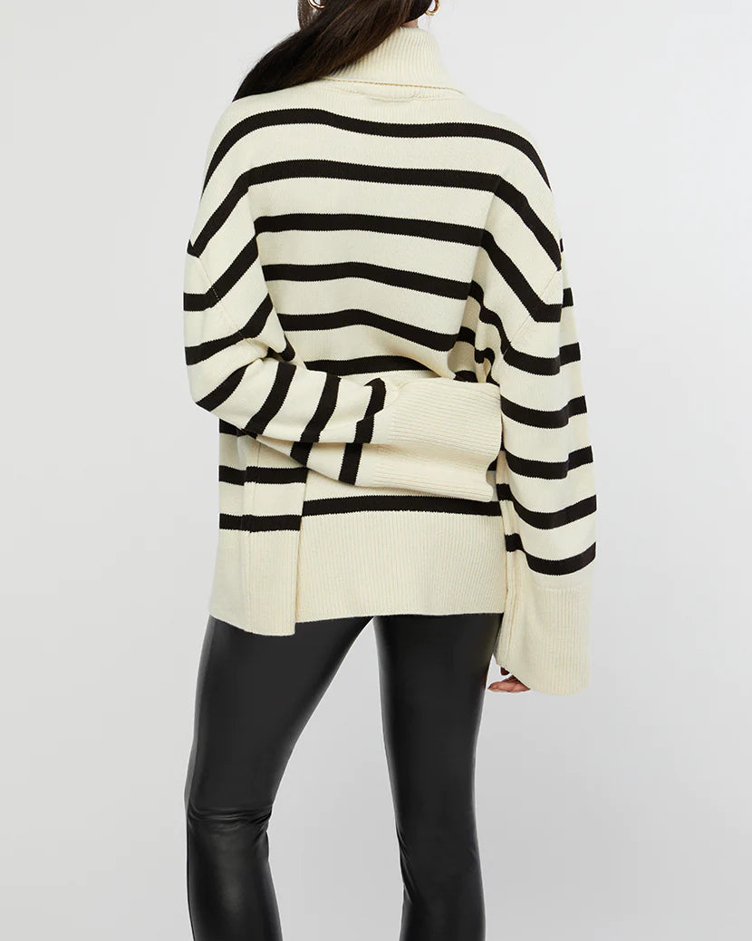 STRIPED TURTLE NECK SWEATER