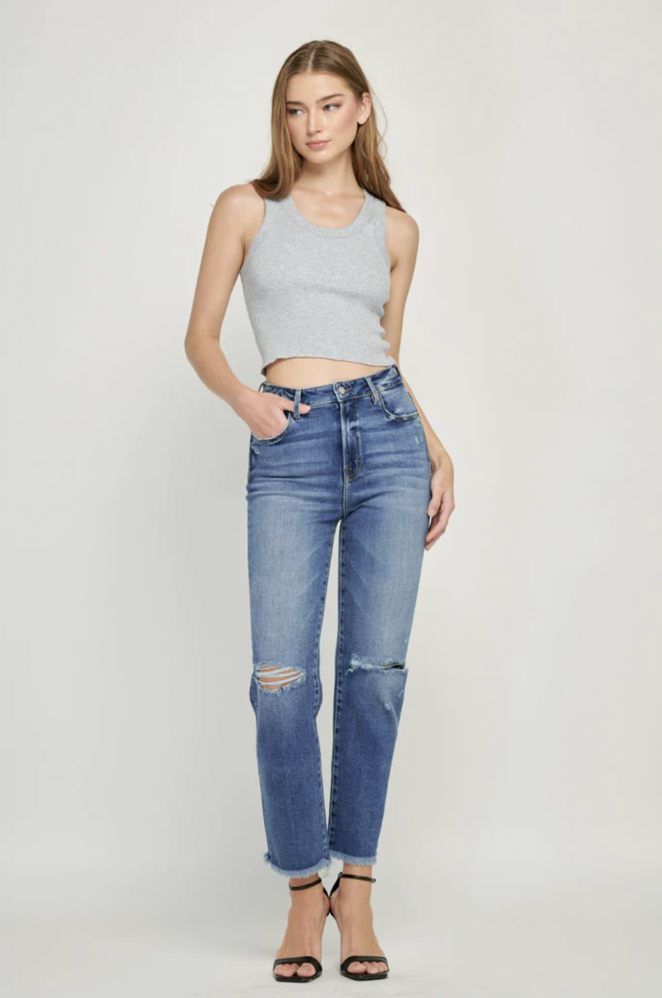 TRACEY FRAYED HEM STRAIGHT HD1435ST-DK