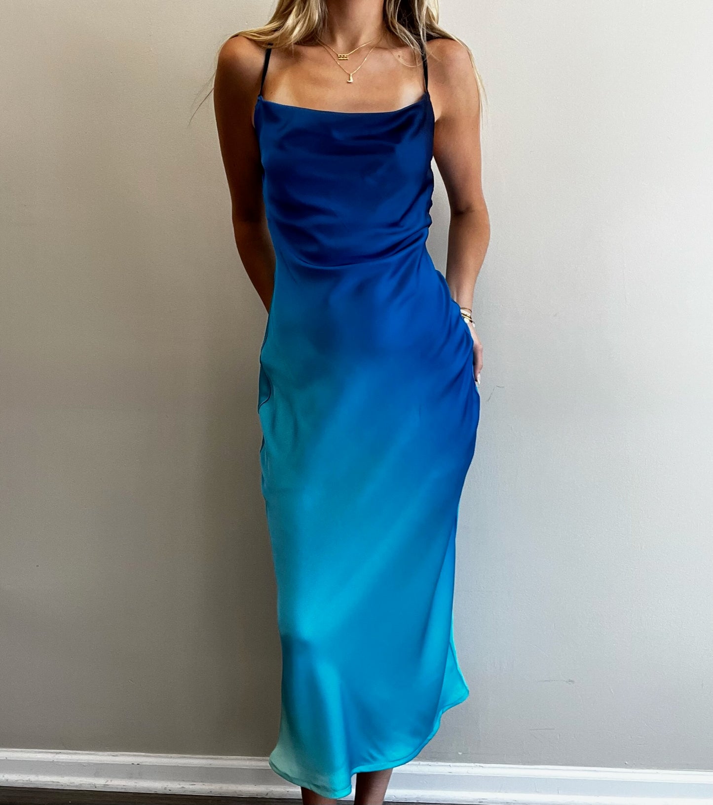 OMBRE CRISS CROSS MAXI DRESS