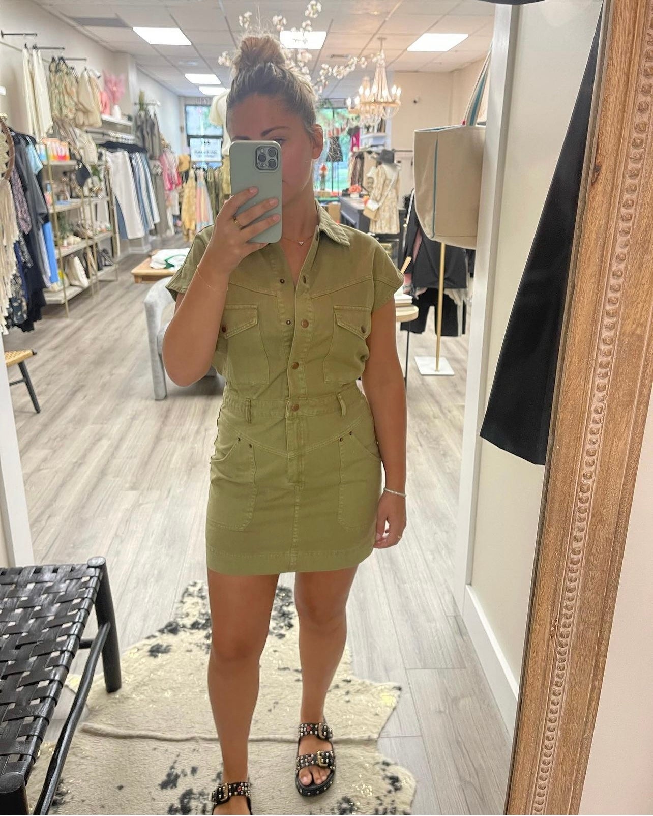 MILITARY WASHED COTTON DRESS