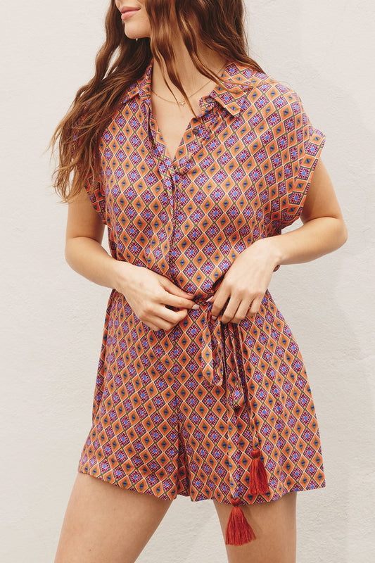 SUN DAZE BUTTON UP ROMPER