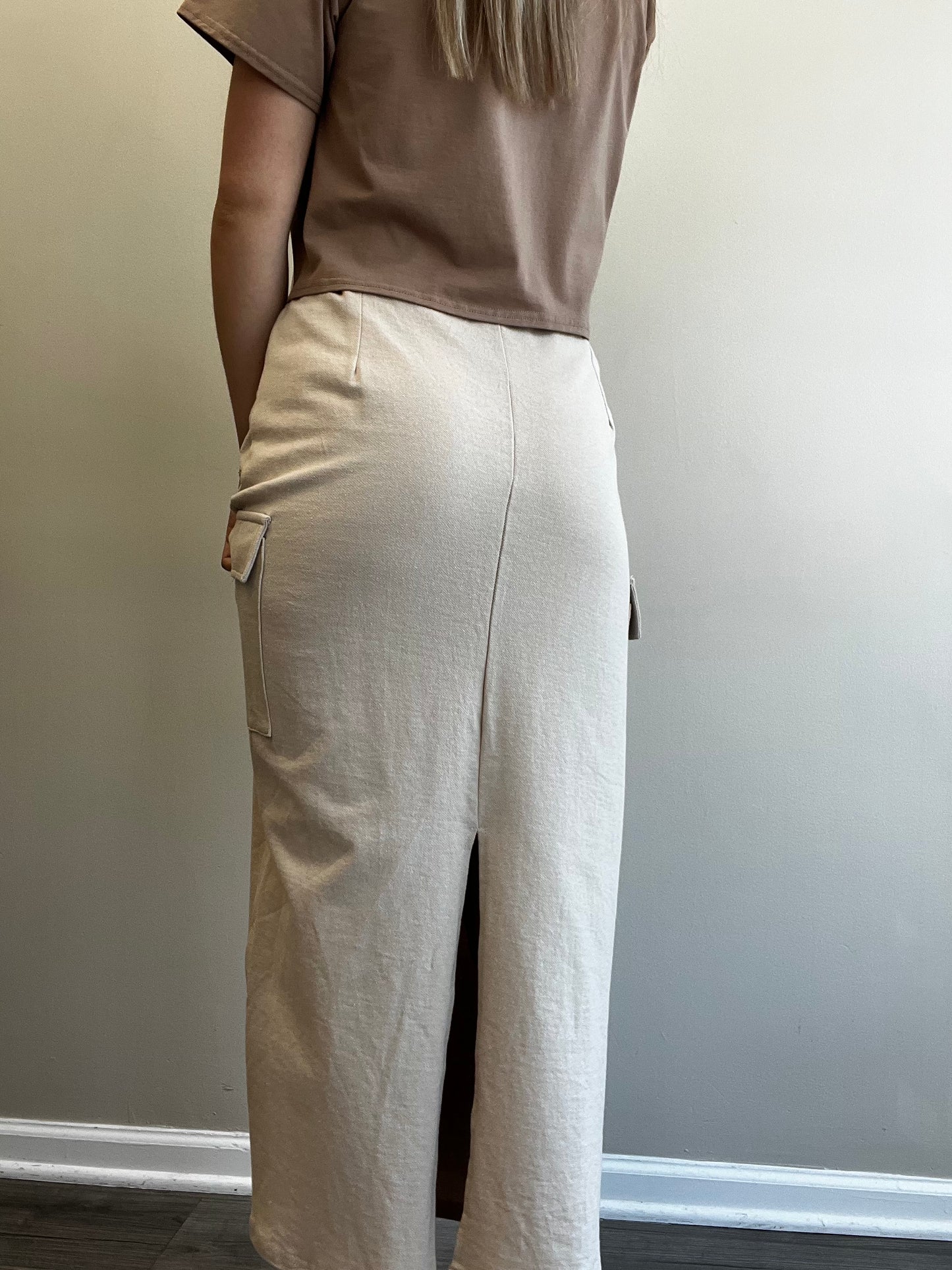 KNIT CARGO MAXI SKIRT