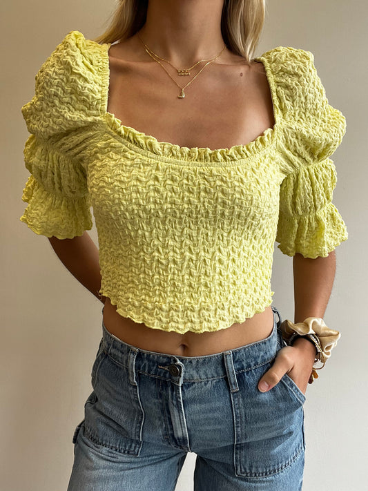 DANI SCOOP NECK CRINKLE TOP