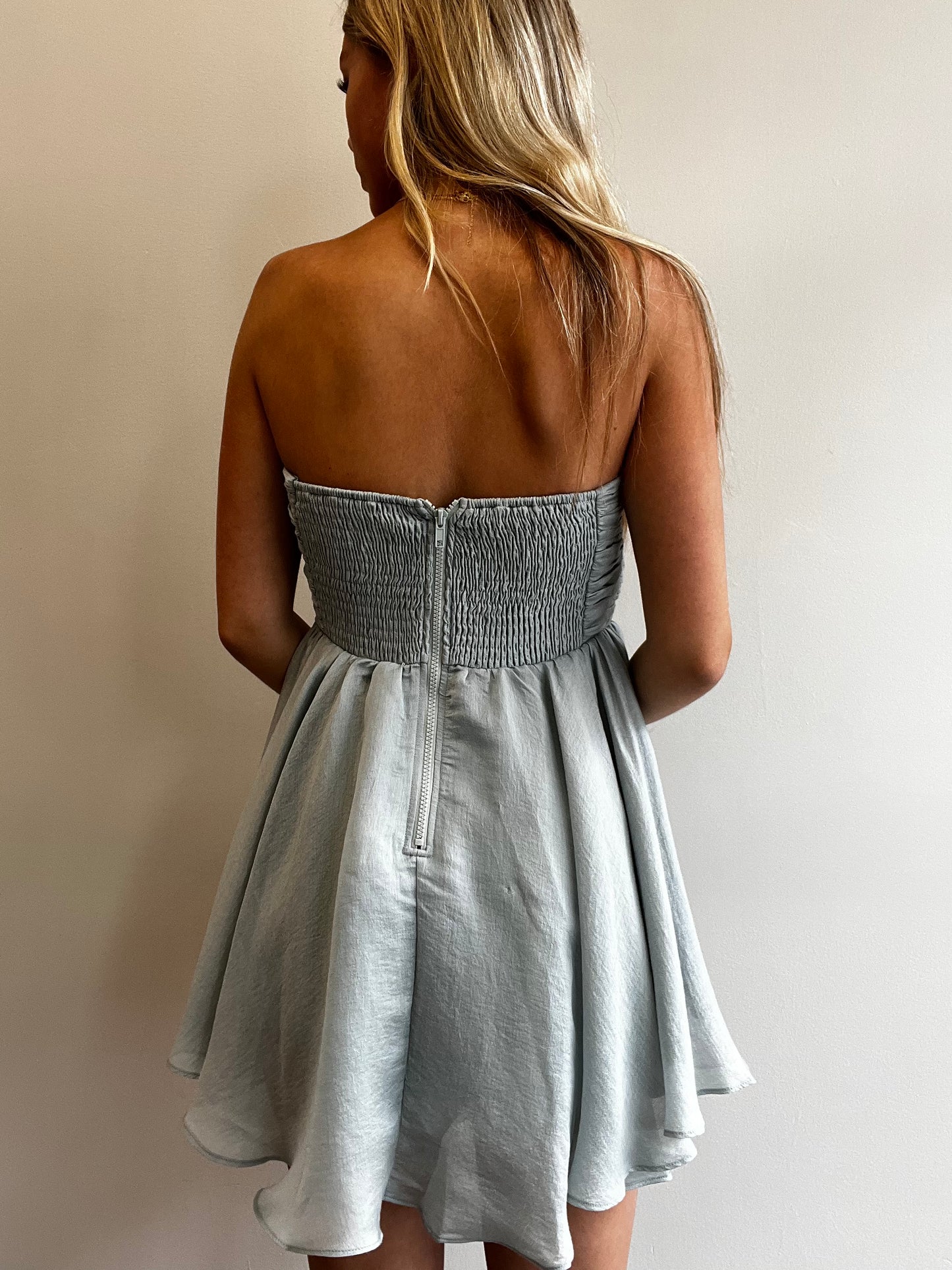GATHERED BALLERINA MINI DRESS